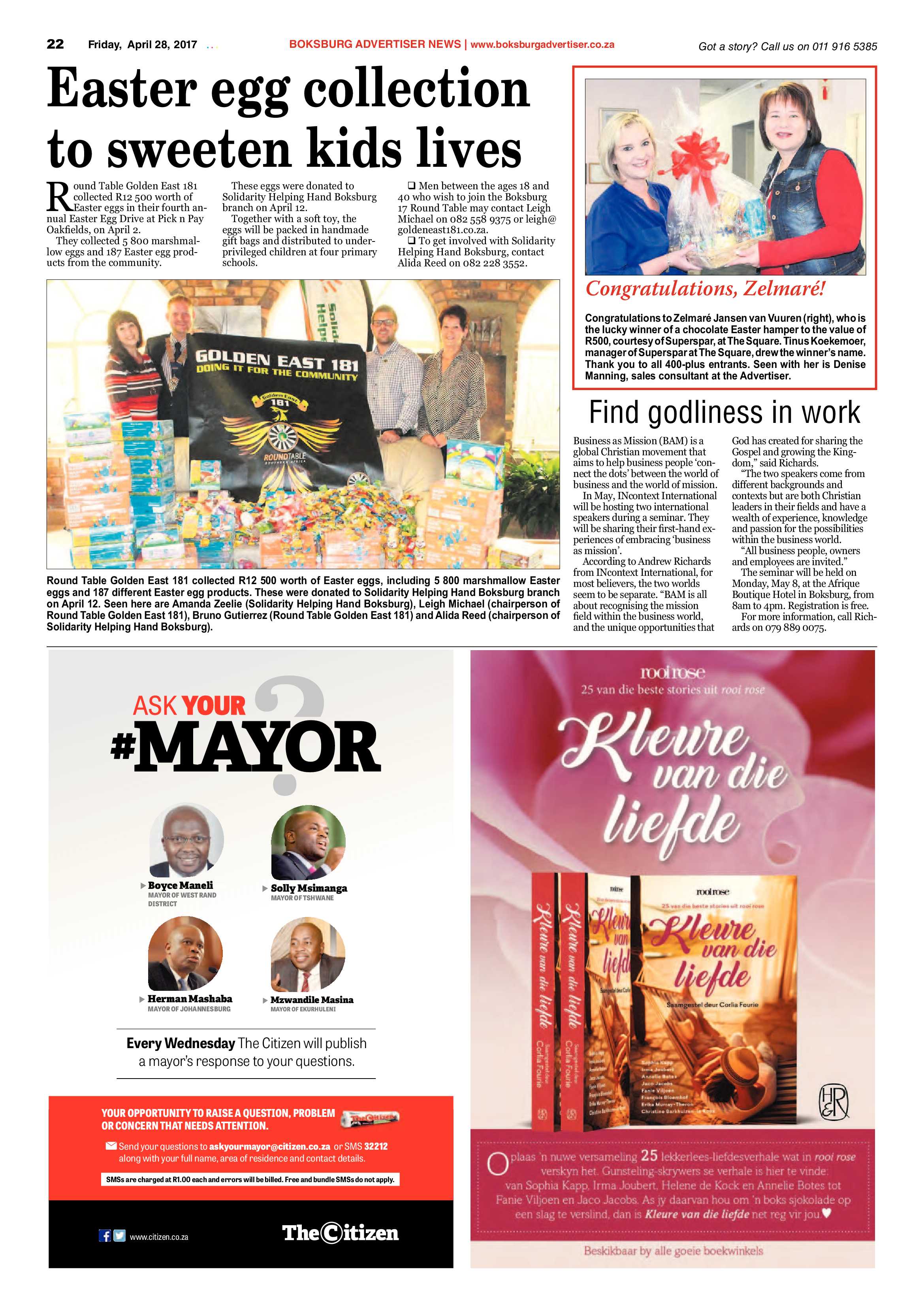 Boksburg Advertiser 25 April 2017 page 22