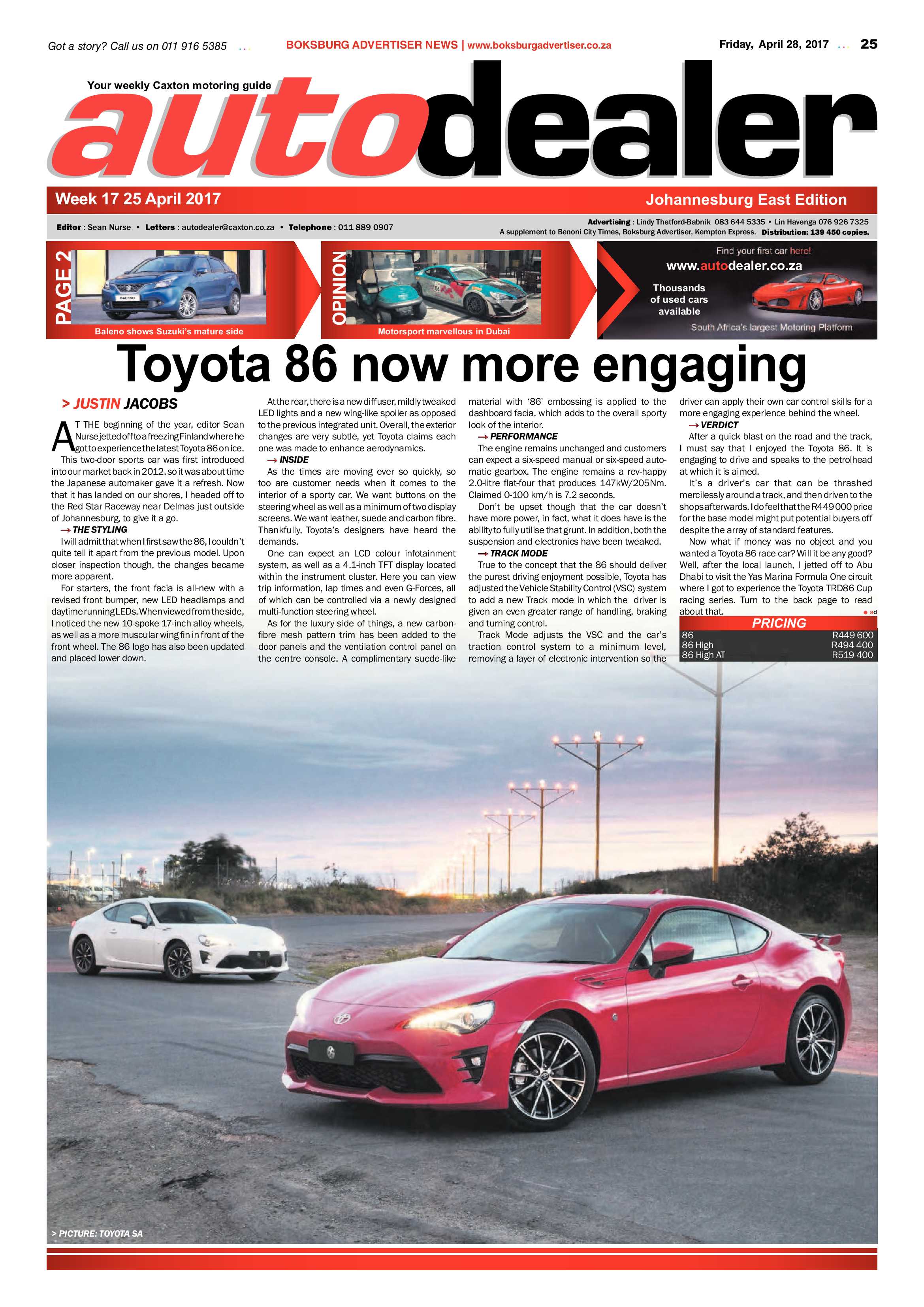 Boksburg Advertiser 25 April 2017 page 25