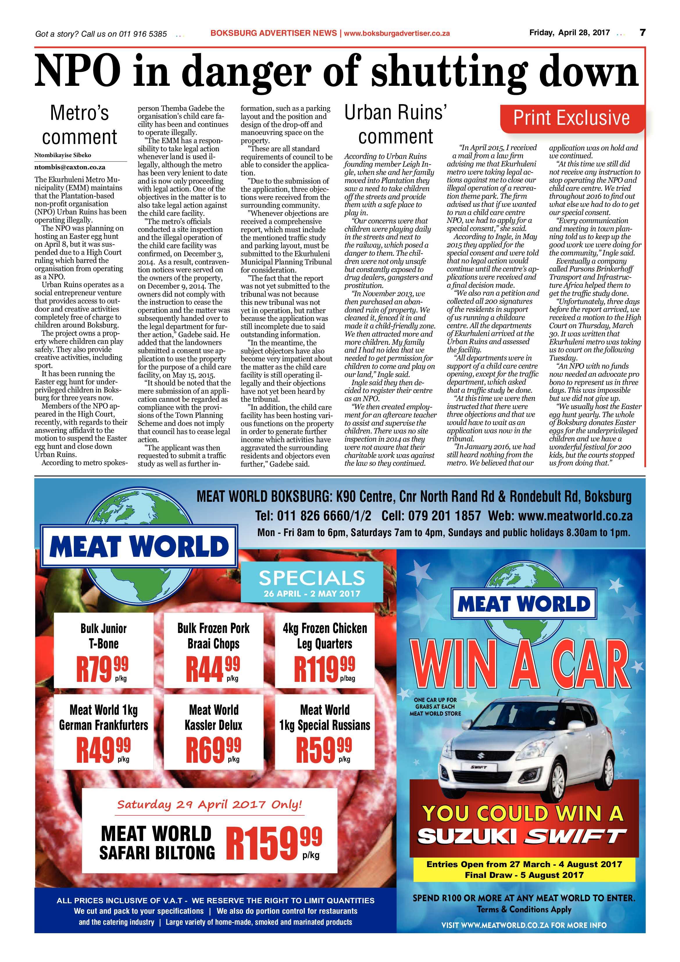 Boksburg Advertiser 25 April 2017 page 7