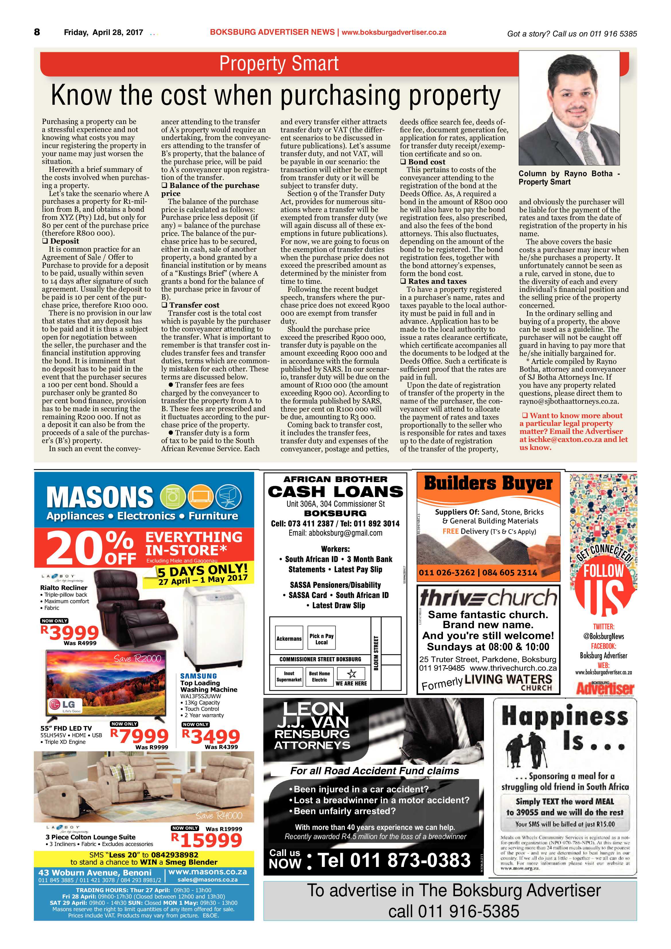 Boksburg Advertiser 25 April 2017 page 8