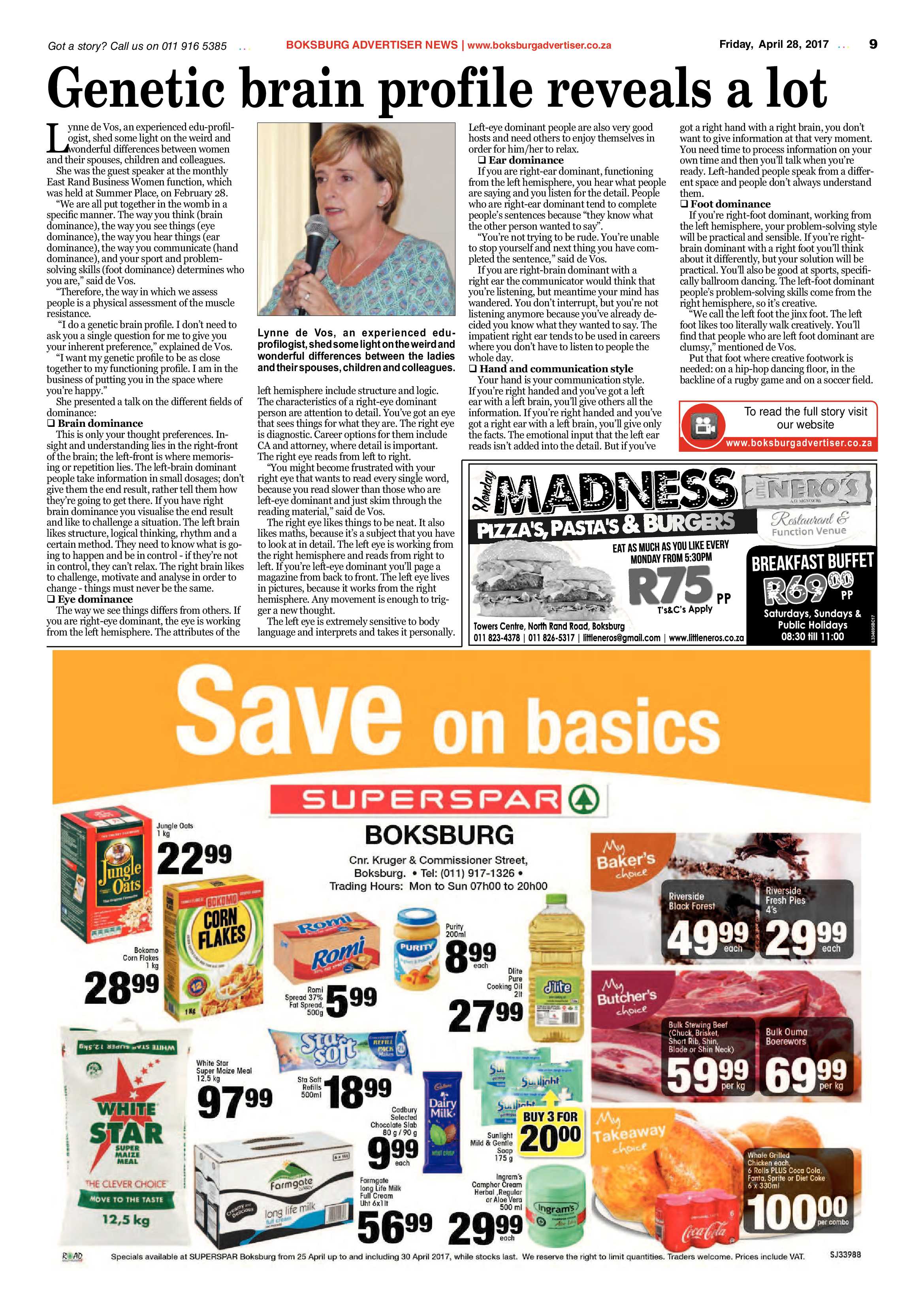 Boksburg Advertiser 25 April 2017 page 9