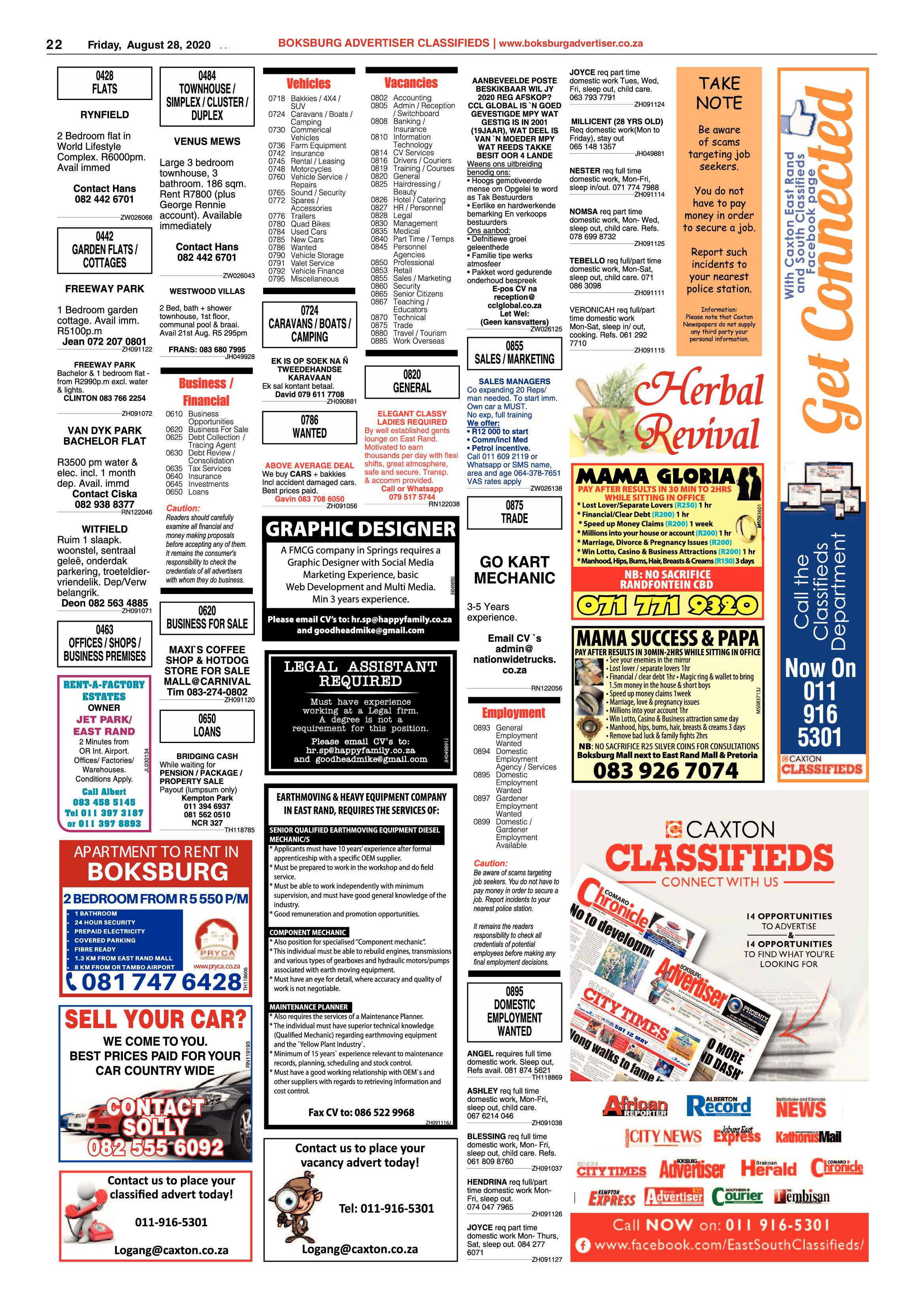 Boksburg Advertiser 25 August 2020 page 22