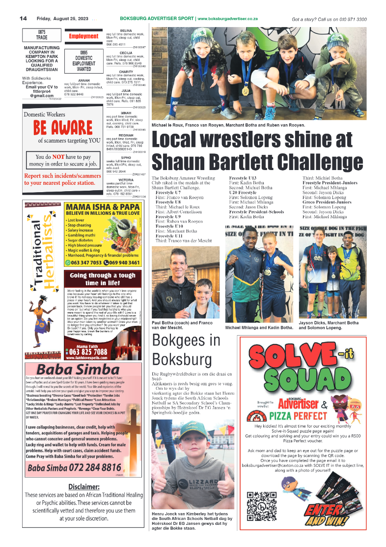 Boksburg Advertiser 25 August 2023 page 14