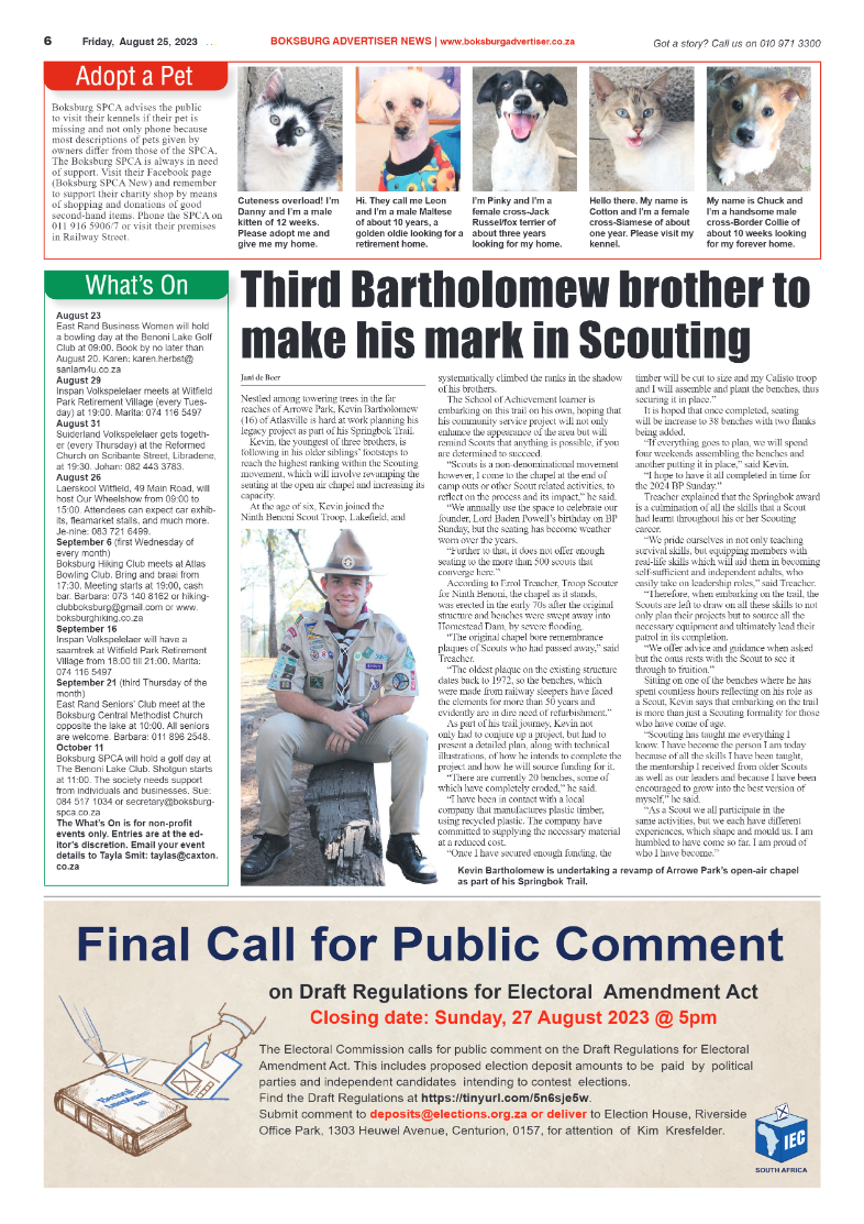 Boksburg Advertiser 25 August 2023 page 6