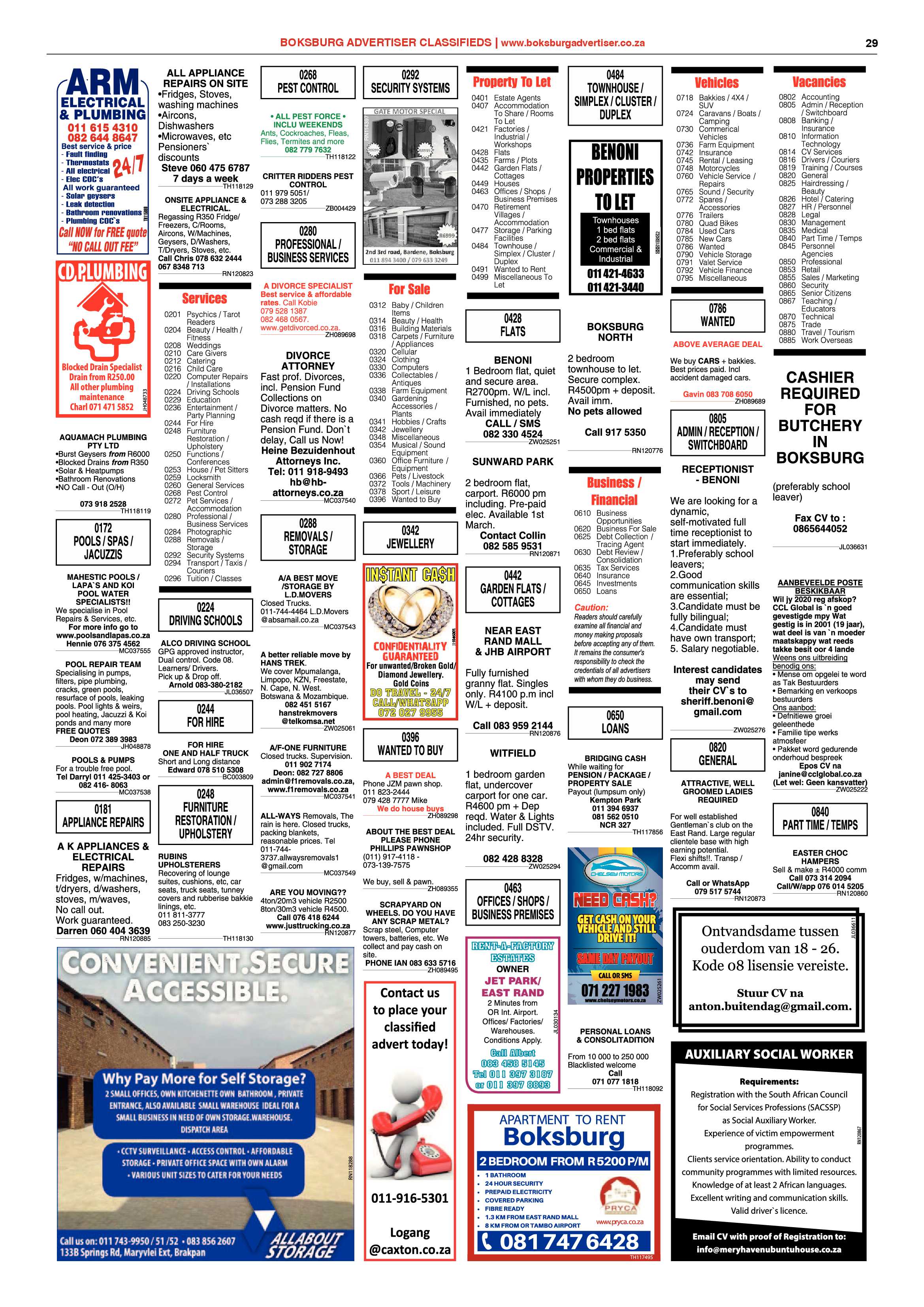 Boksburg Advertiser 25 February 2020 page 29