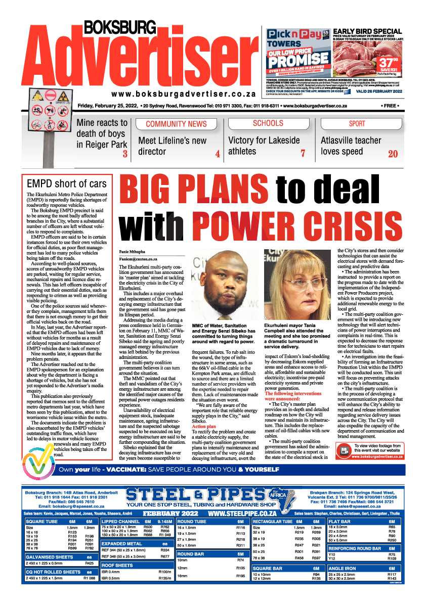 Boksburg Advertiser 25 February 2022 page 1