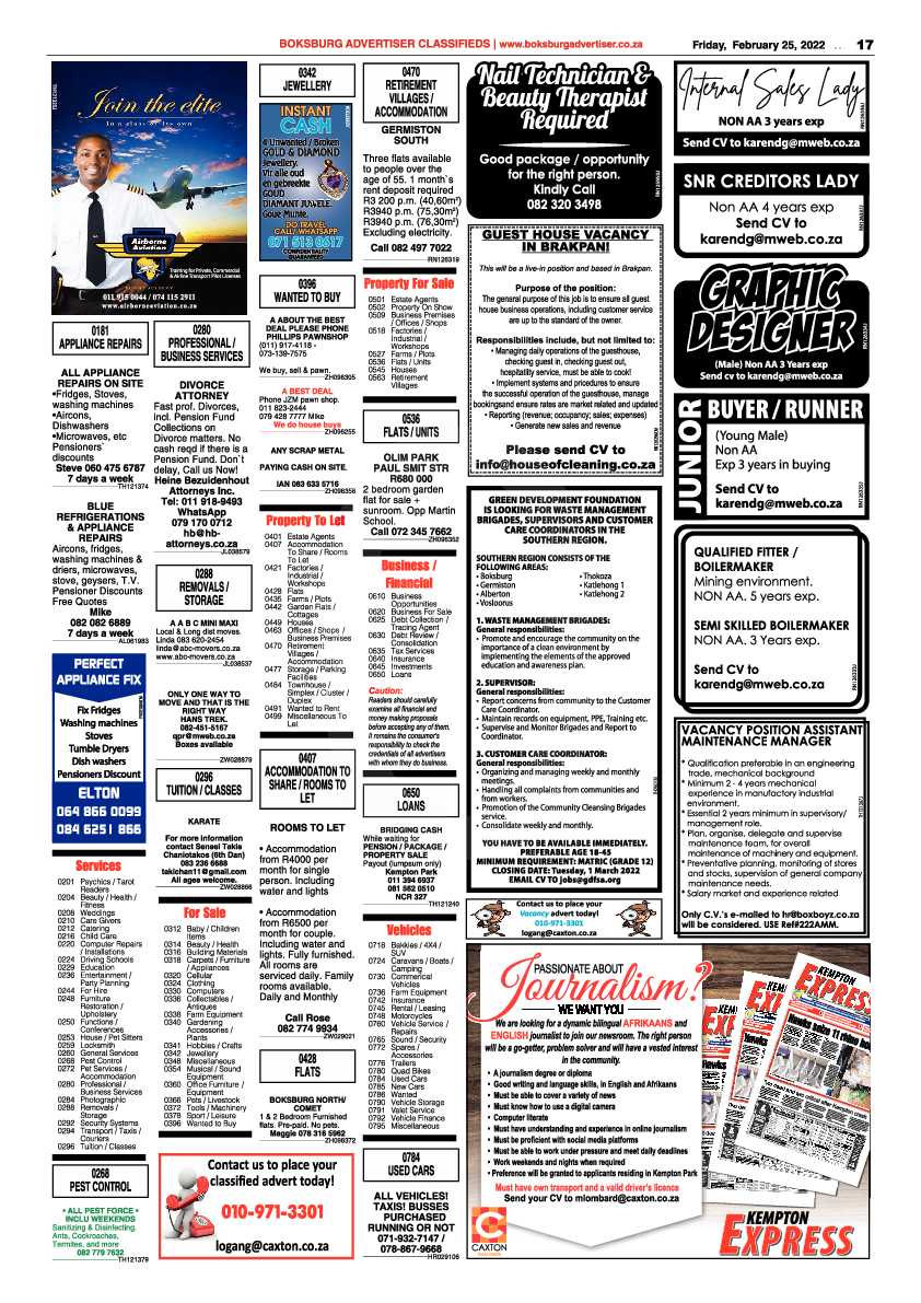 Boksburg Advertiser 25 February 2022 page 17