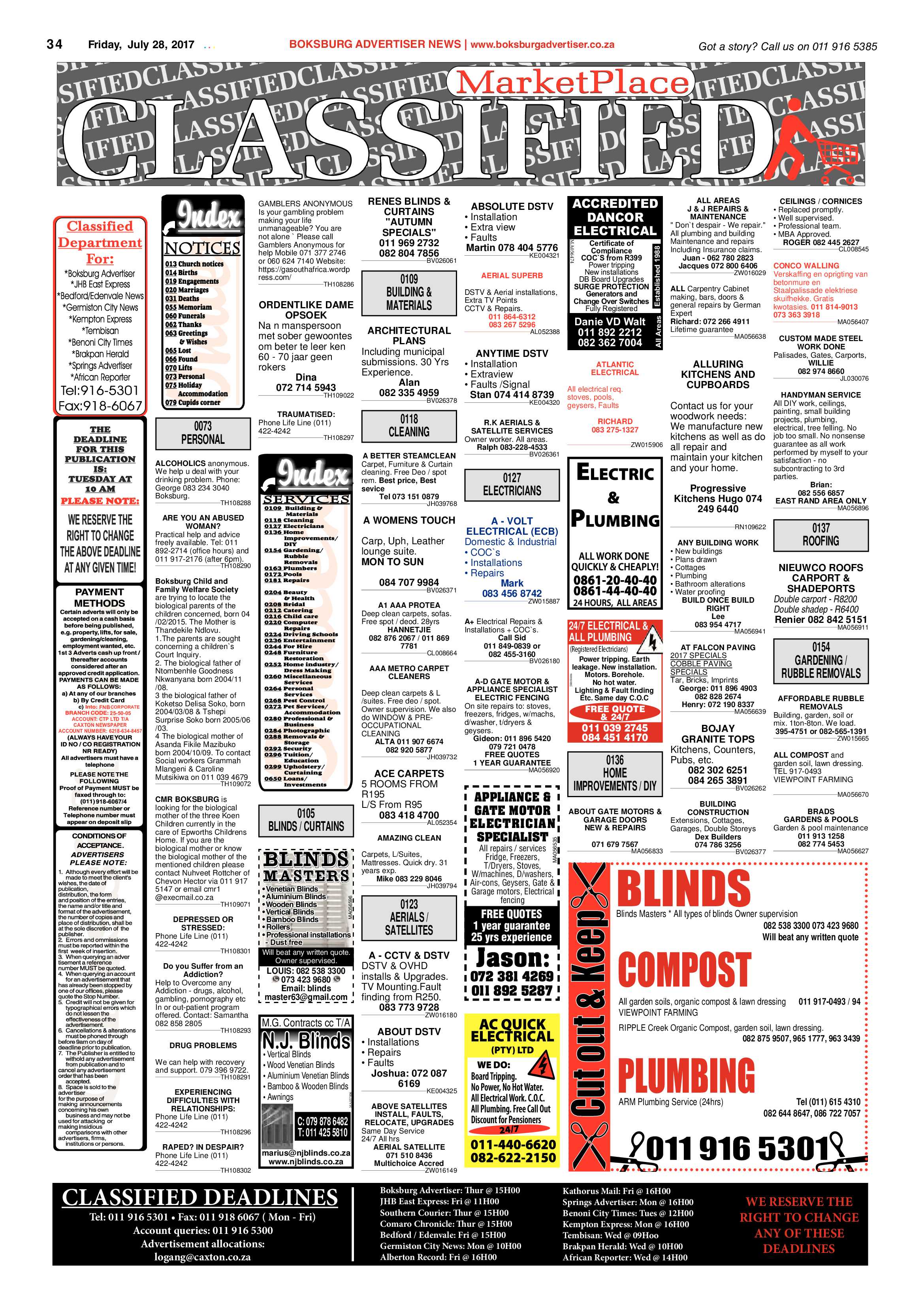 Boksburg Advertiser 25 July 2017 page 34