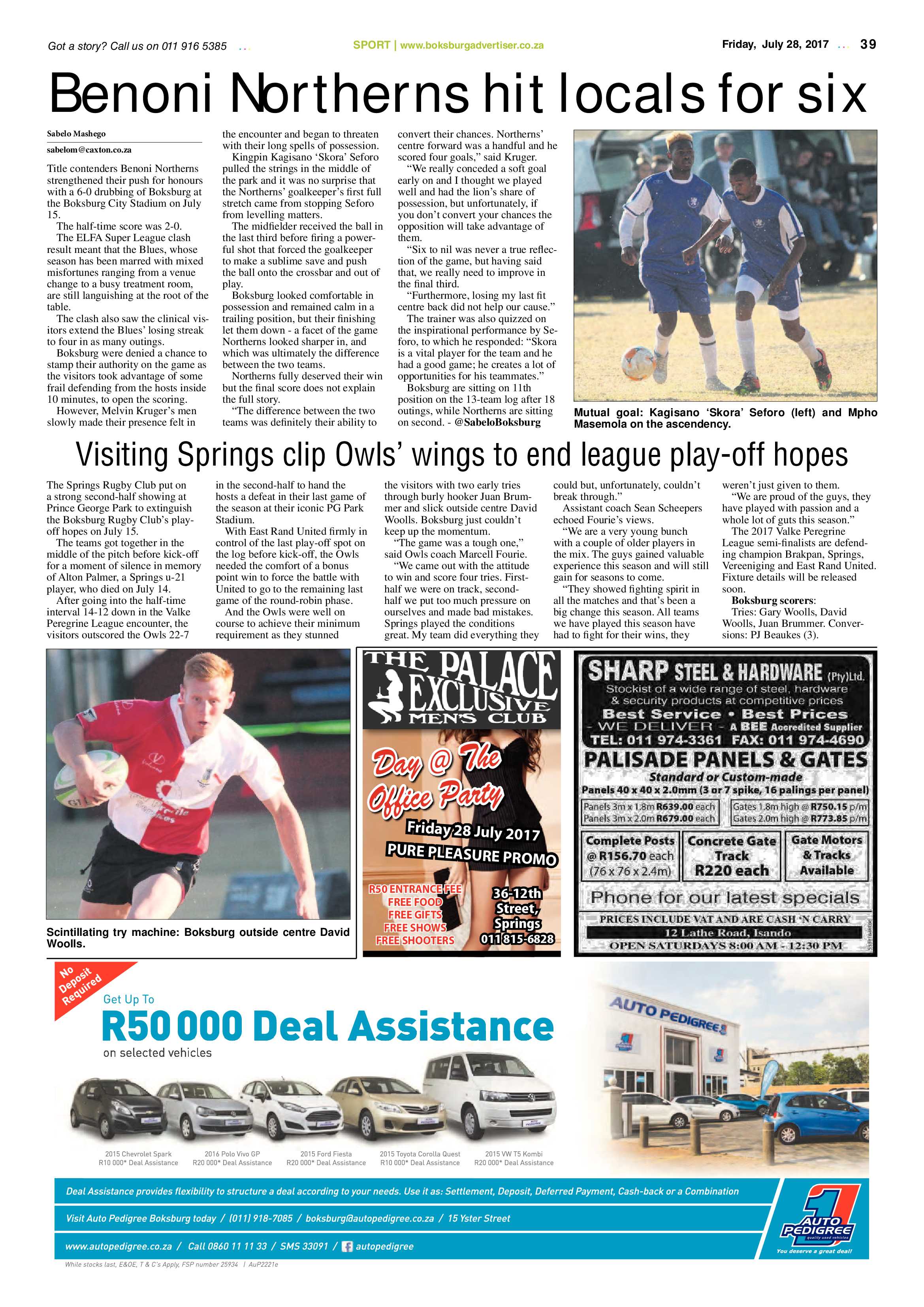Boksburg Advertiser 25 July 2017 page 39
