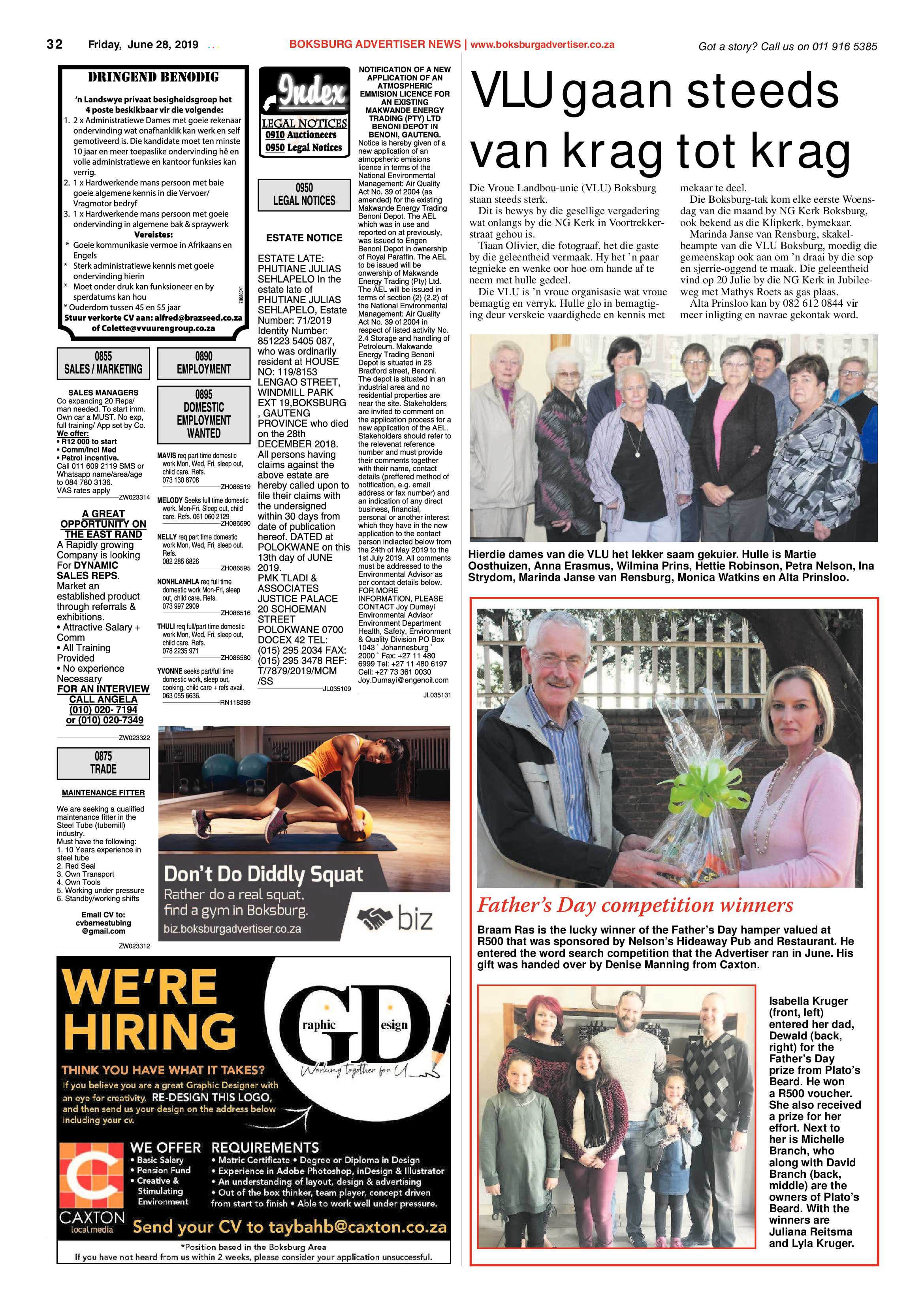 Boksburg Advertiser 25 June 2019 page 32