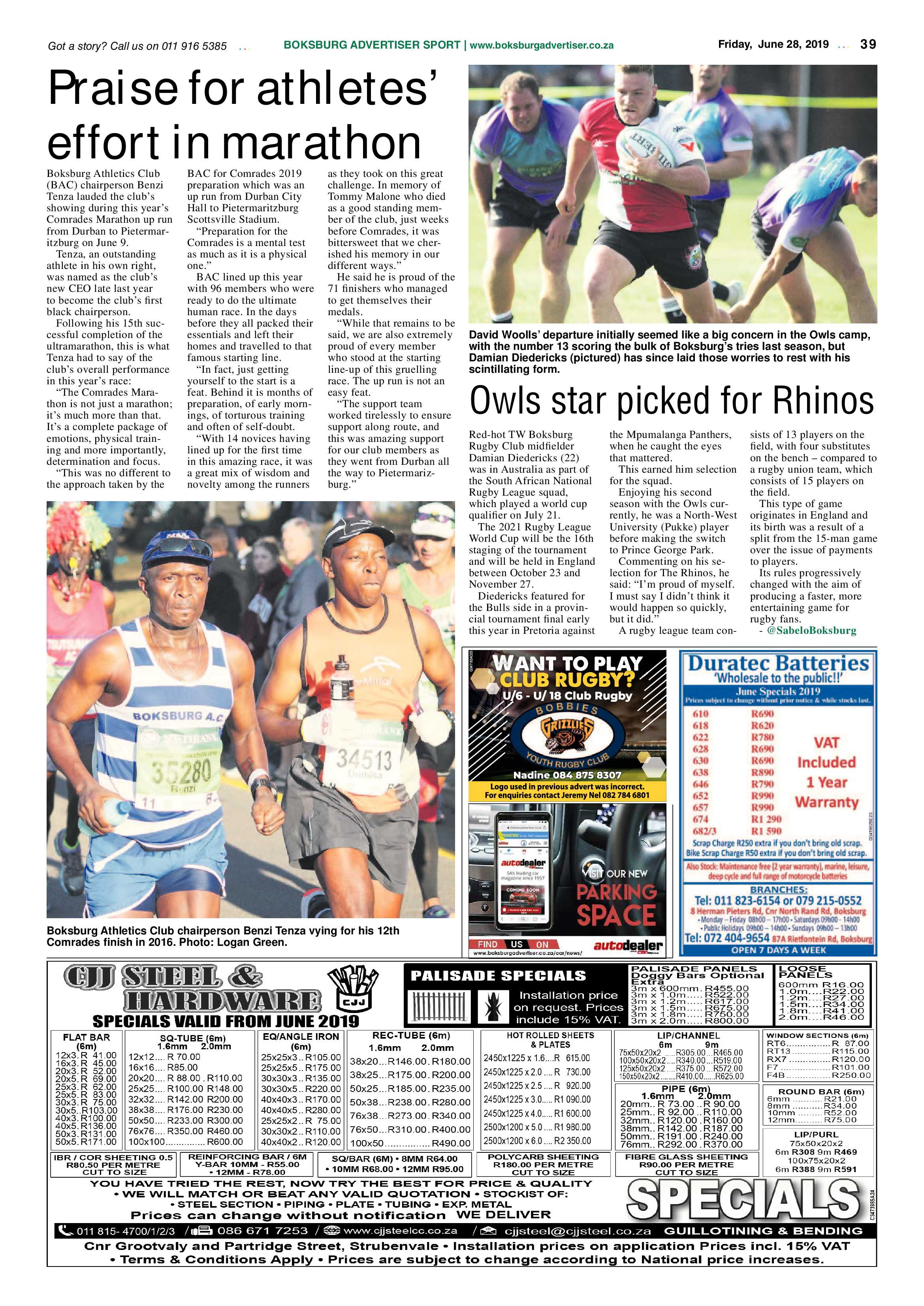 Boksburg Advertiser 25 June 2019 page 39