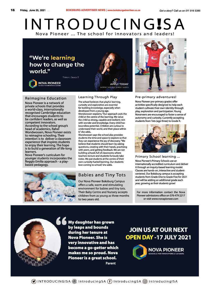 Boksburg Advertiser 25 June 2021 page 16