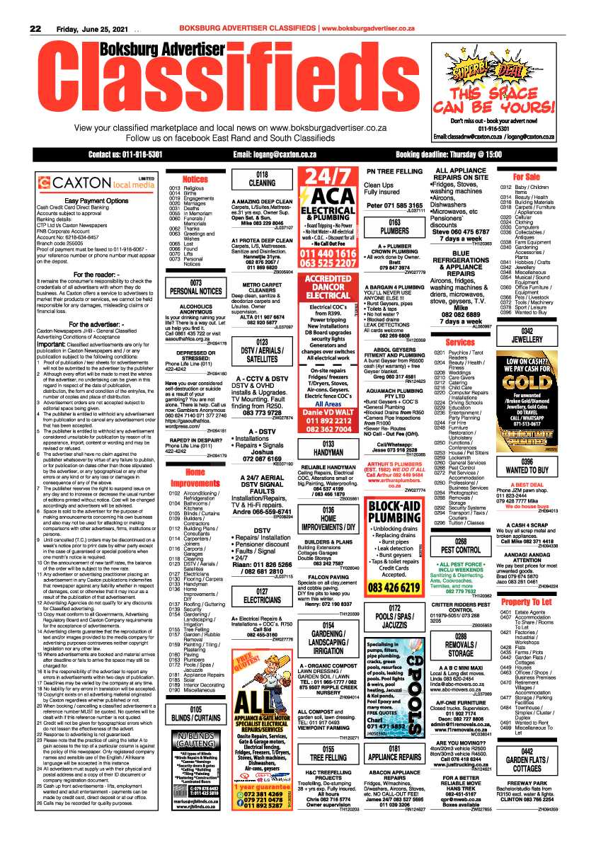Boksburg Advertiser 25 June 2021 page 22