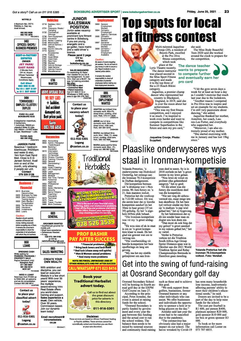 Boksburg Advertiser 25 June 2021 page 23
