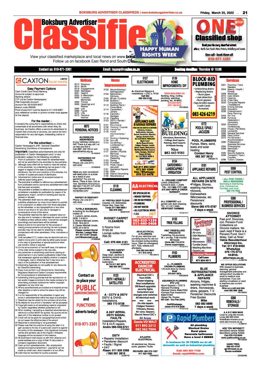 Boksburg Advertiser 25 March 2022 page 21