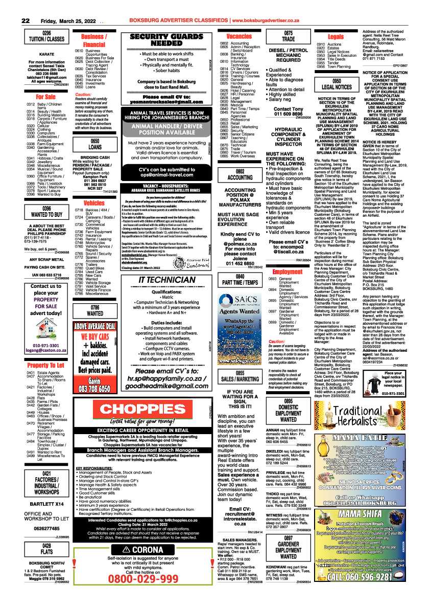 Boksburg Advertiser 25 March 2022 page 22