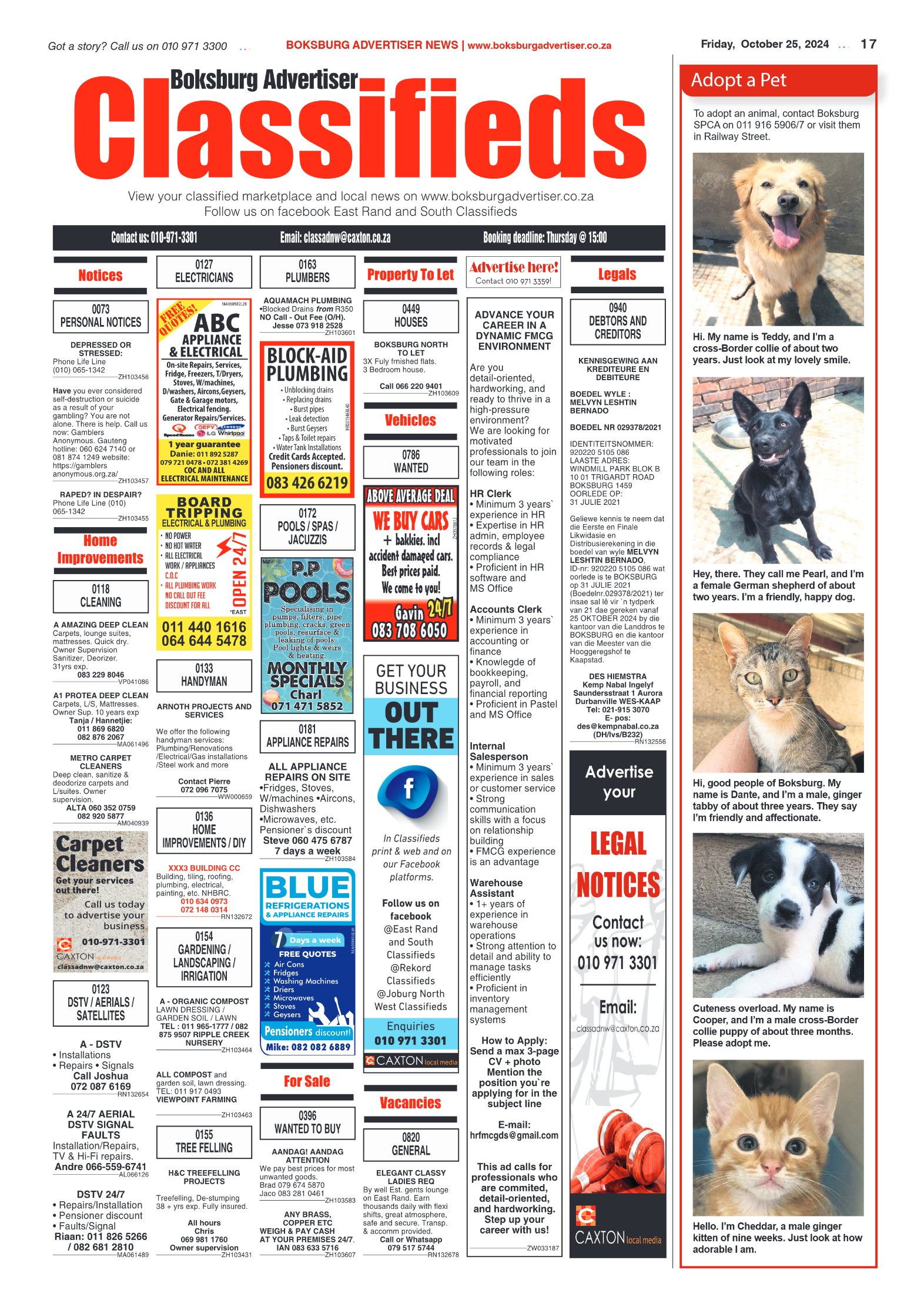 Boksburg Advertiser 25 October 2024 page 17
