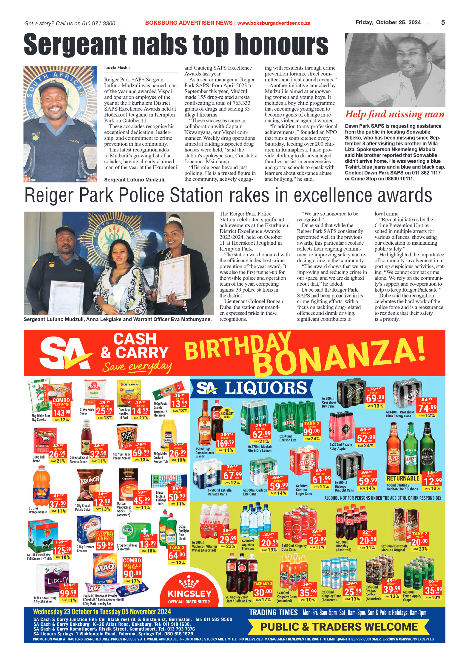 Boksburg Advertiser 25 October 2024 page 5