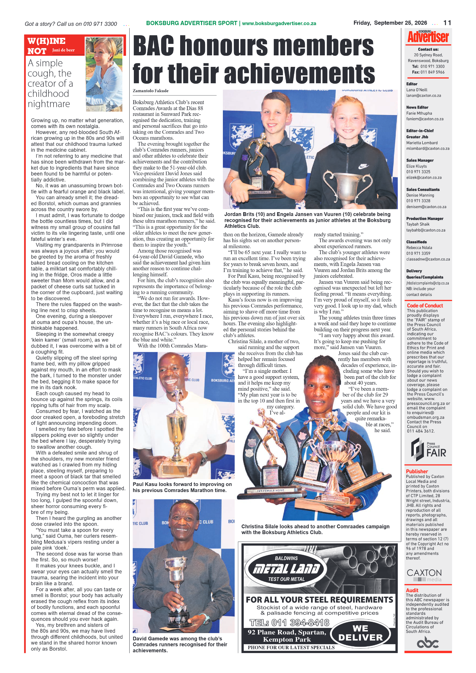 Boksburg Advertiser 25 September 2026 page 11