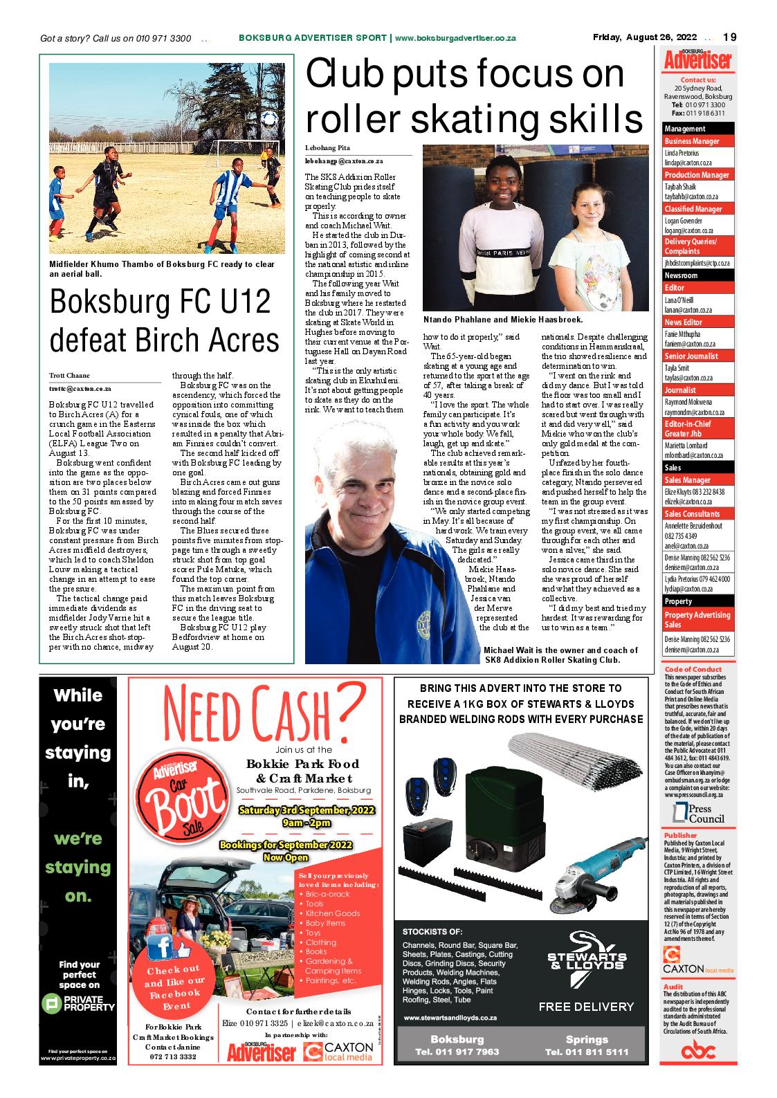Boksburg Advertiser 26 August 2022 page 19