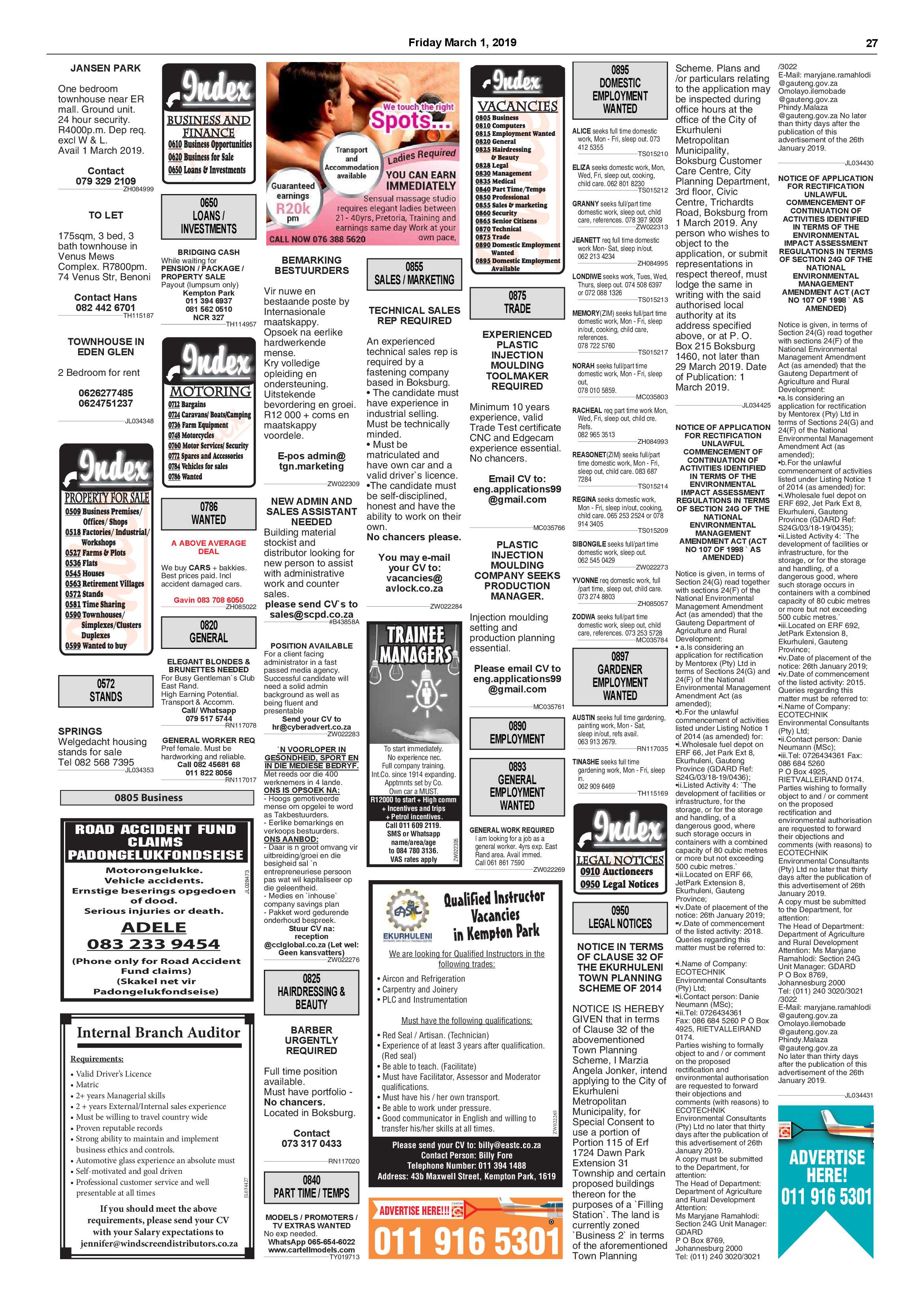 Boksburg Advertiser 26 February 2019 page 27