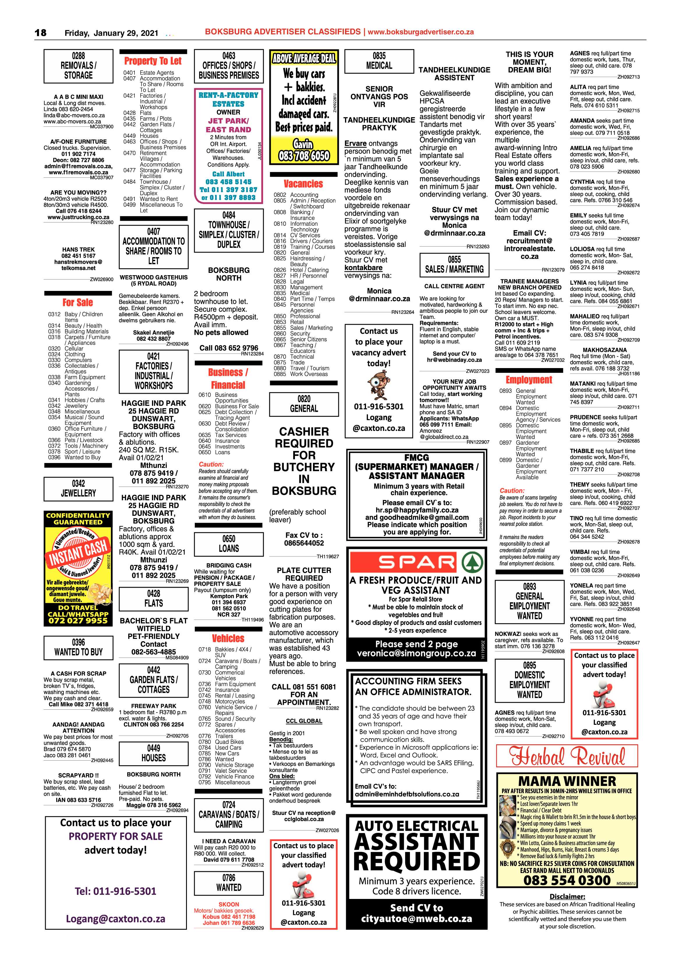 Boksburg Advertiser 26 January 2021 page 18