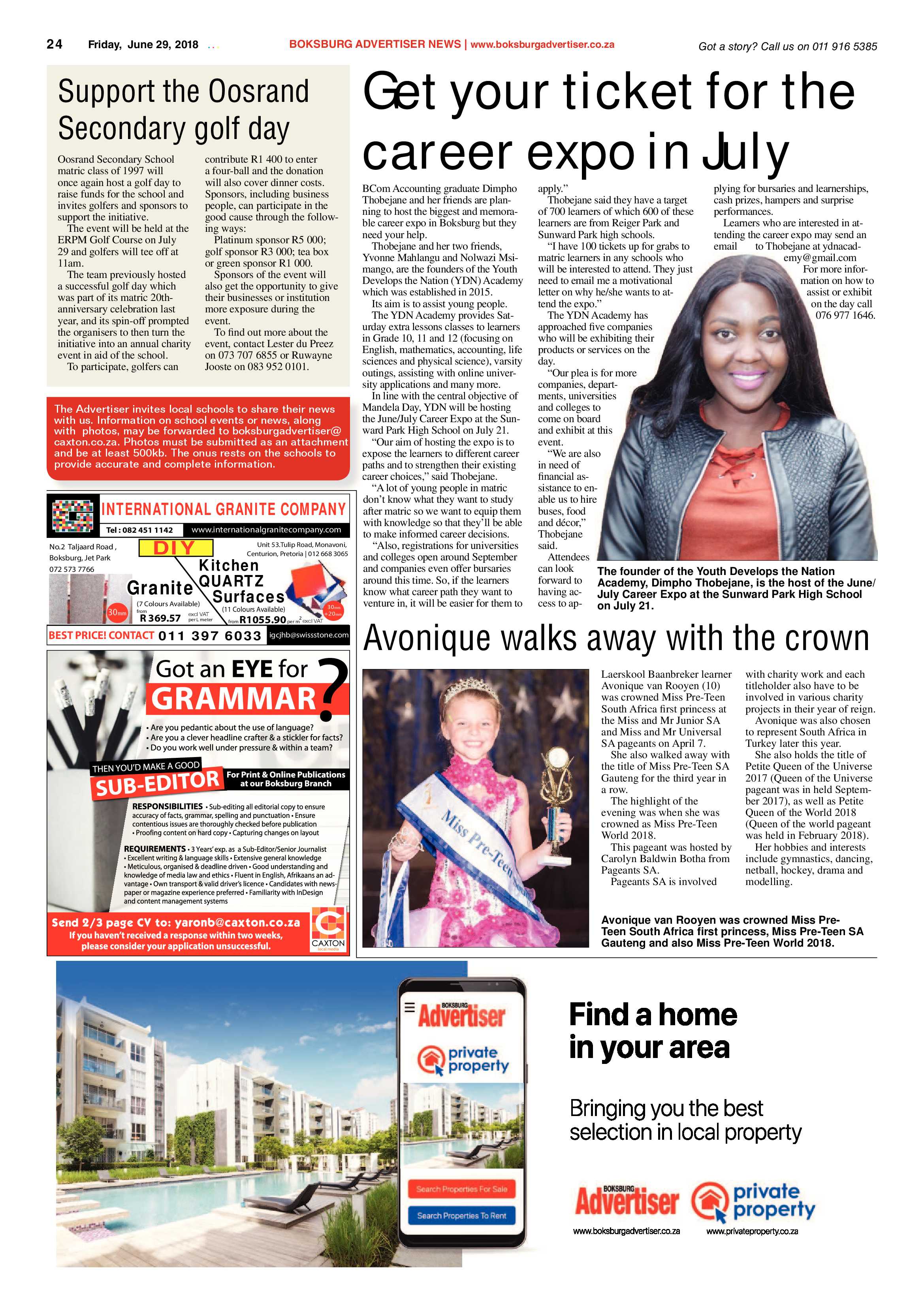 Boksburg Advertiser 26 June 2018 page 24