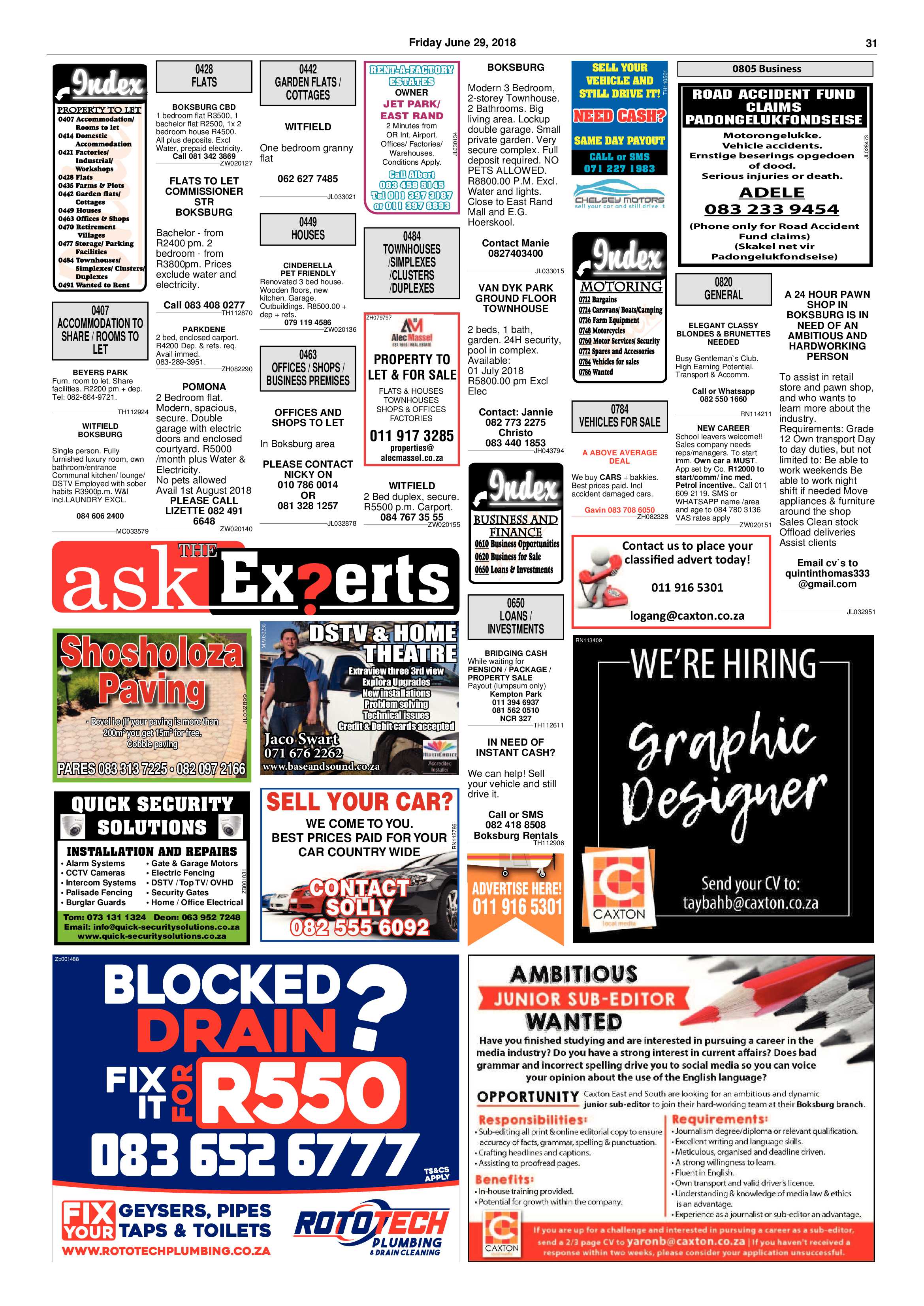 Boksburg Advertiser 26 June 2018 page 31