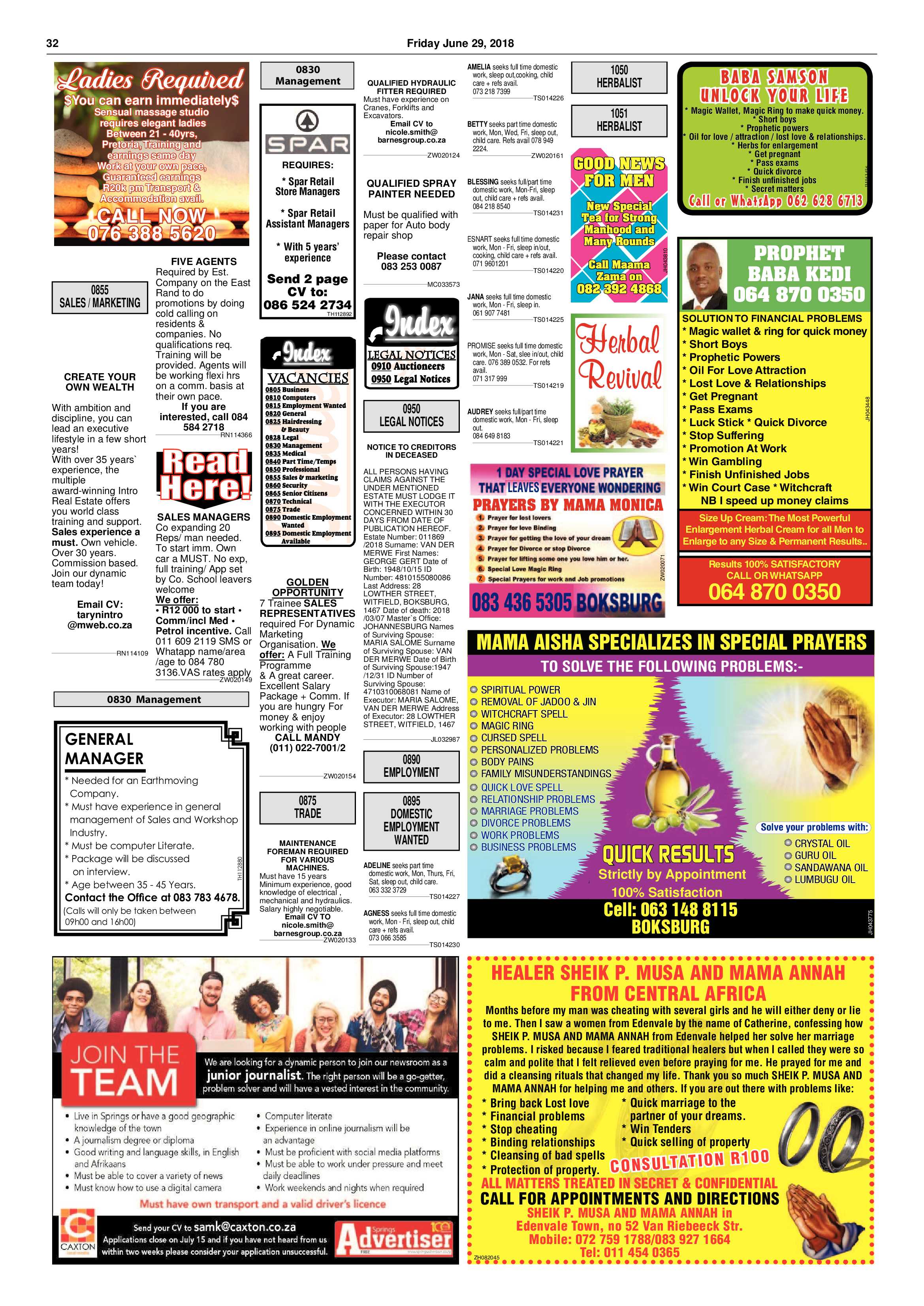 Boksburg Advertiser 26 June 2018 page 32