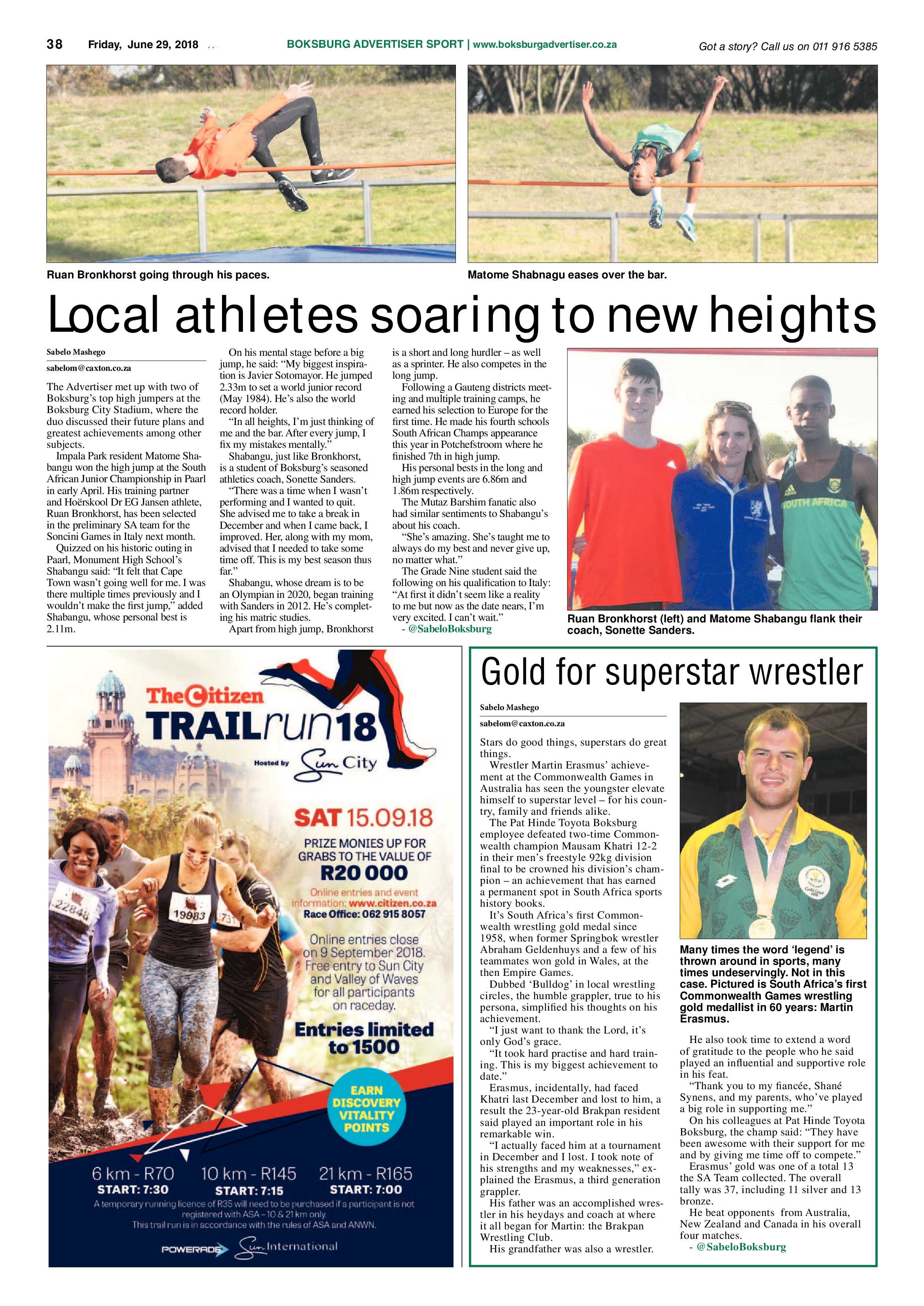Boksburg Advertiser 26 June 2018 page 38