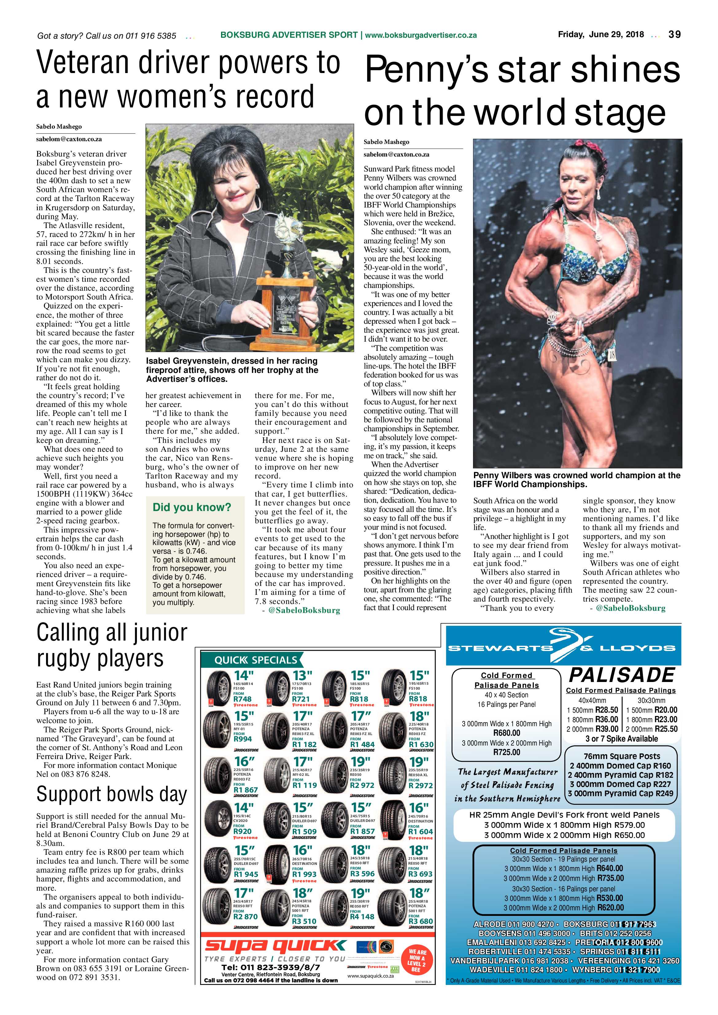 Boksburg Advertiser 26 June 2018 page 39