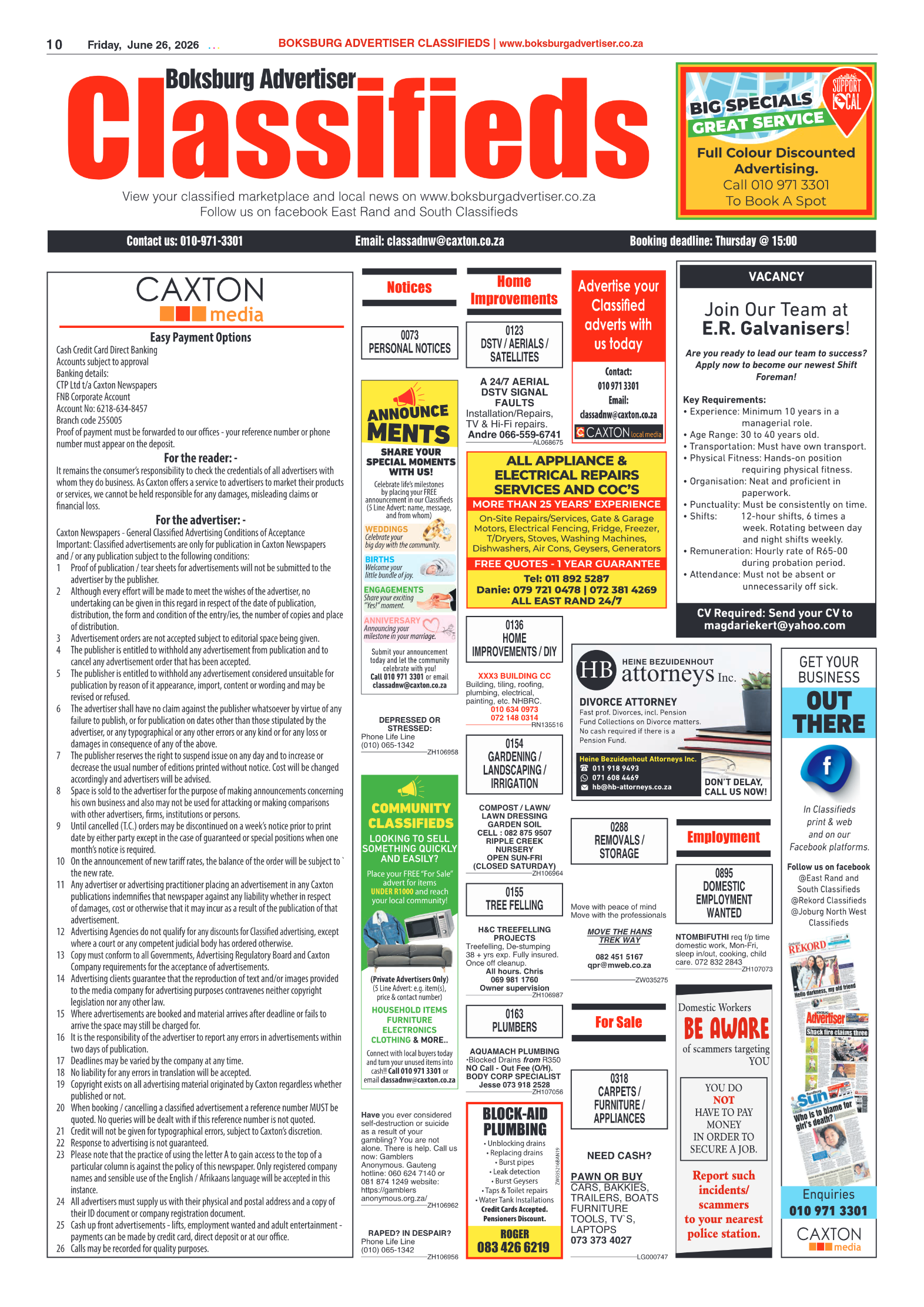 Boksburg Advertiser 26 June 2026 page 10