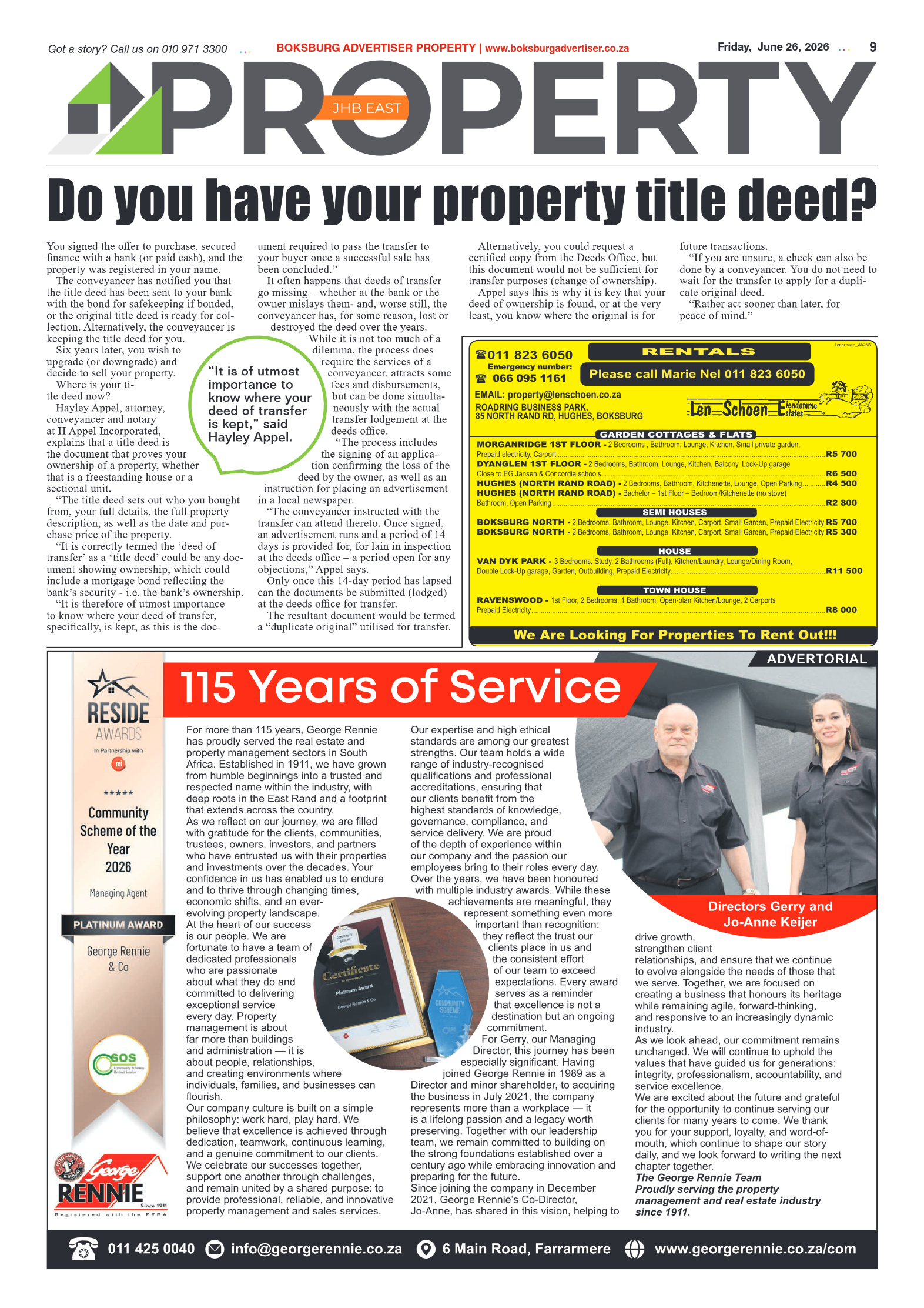 Boksburg Advertiser 26 June 2026 page 9