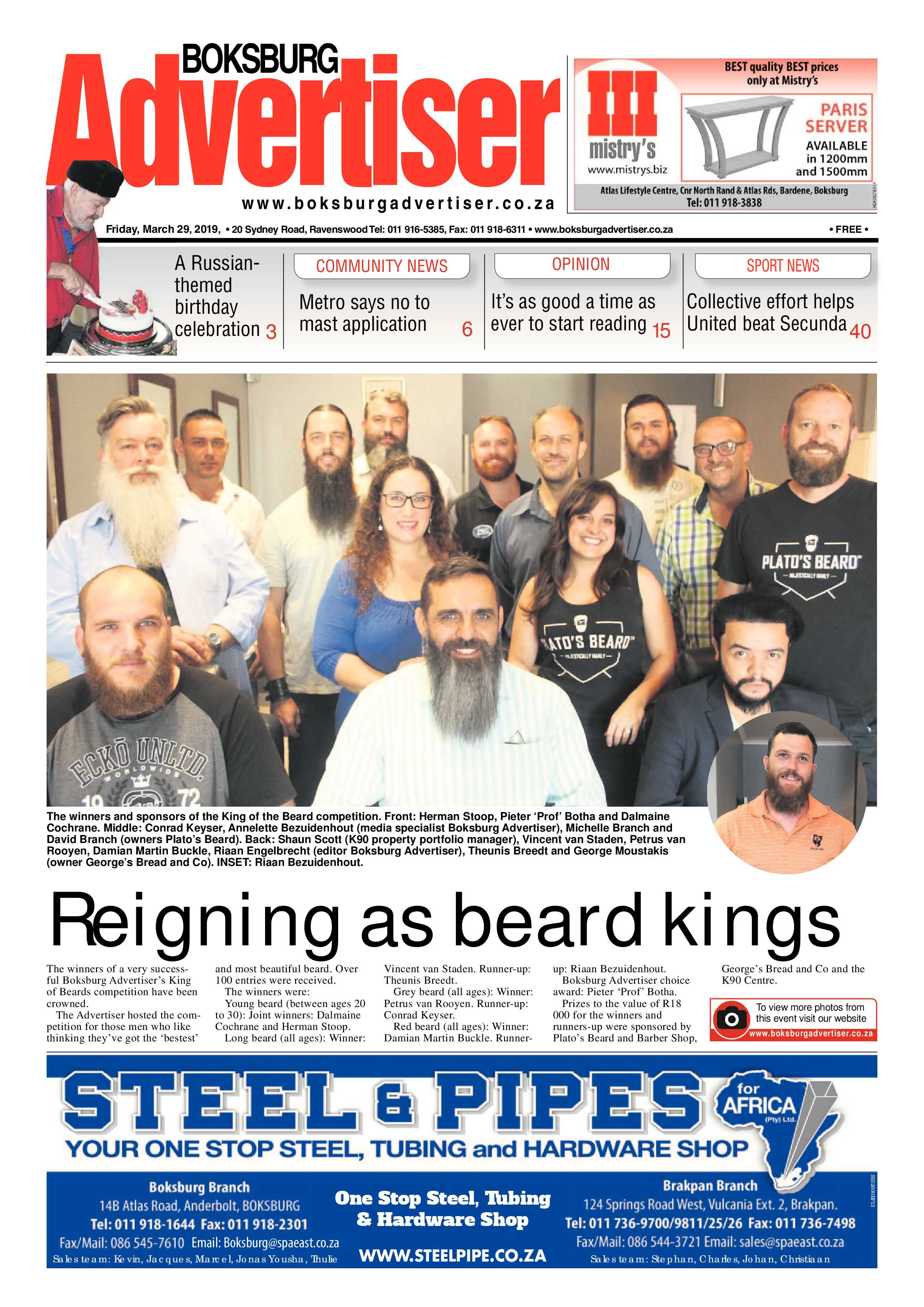 Boksburg Advertiser 26 March 2019 page 1