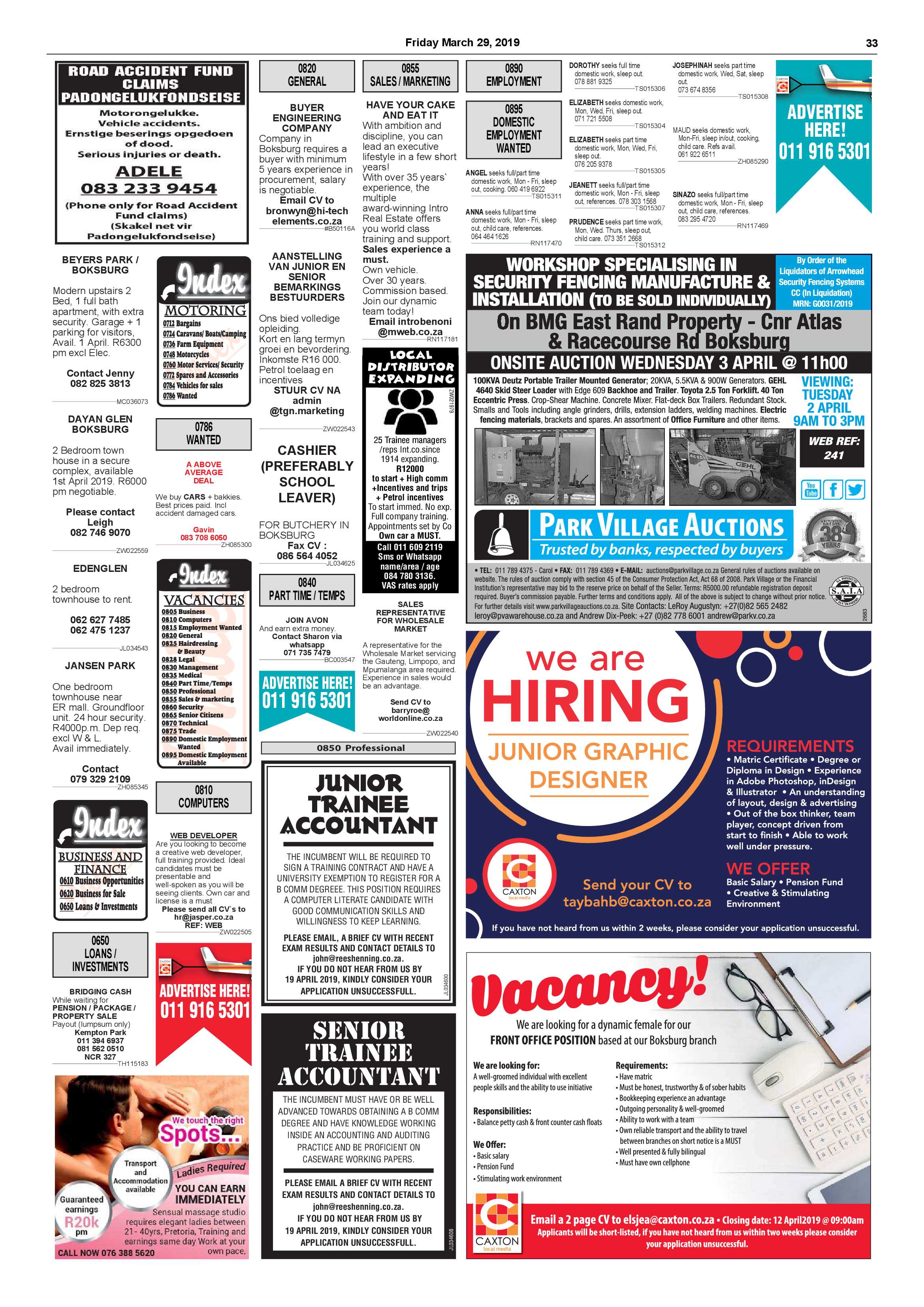 Boksburg Advertiser 26 March 2019 page 33