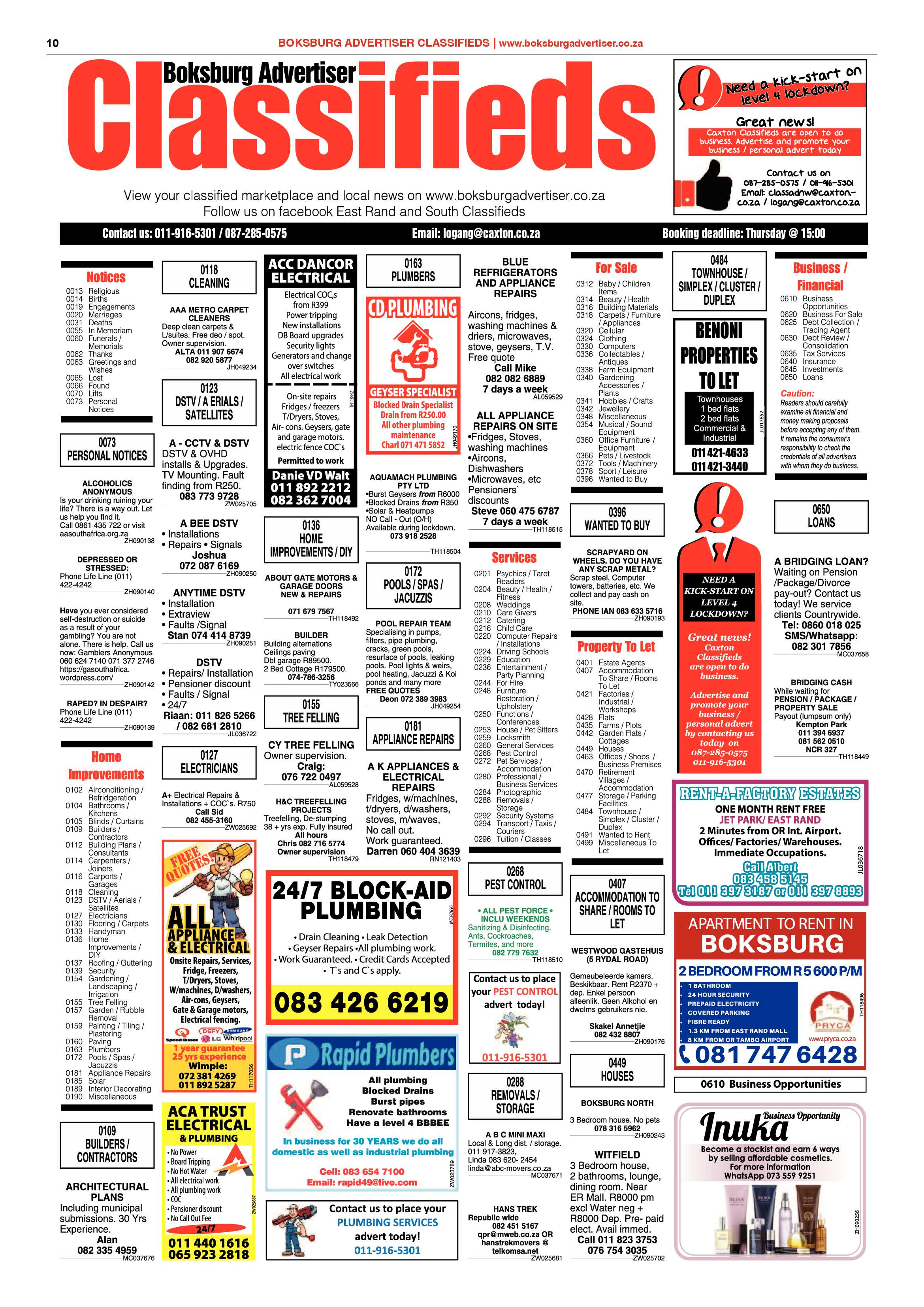 Boksburg Advertiser 26 May 2020 page 10
