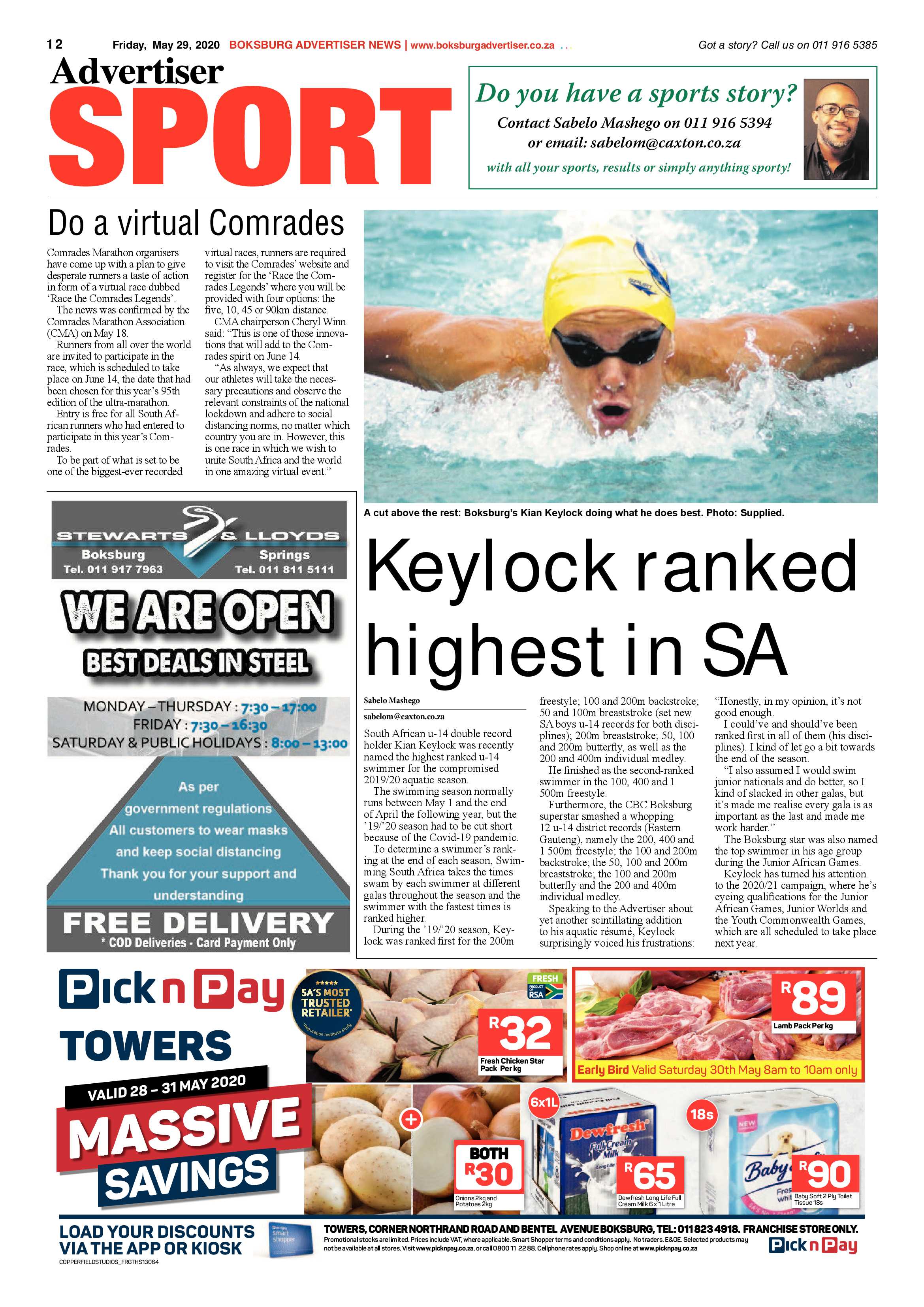 Boksburg Advertiser 26 May 2020 page 12