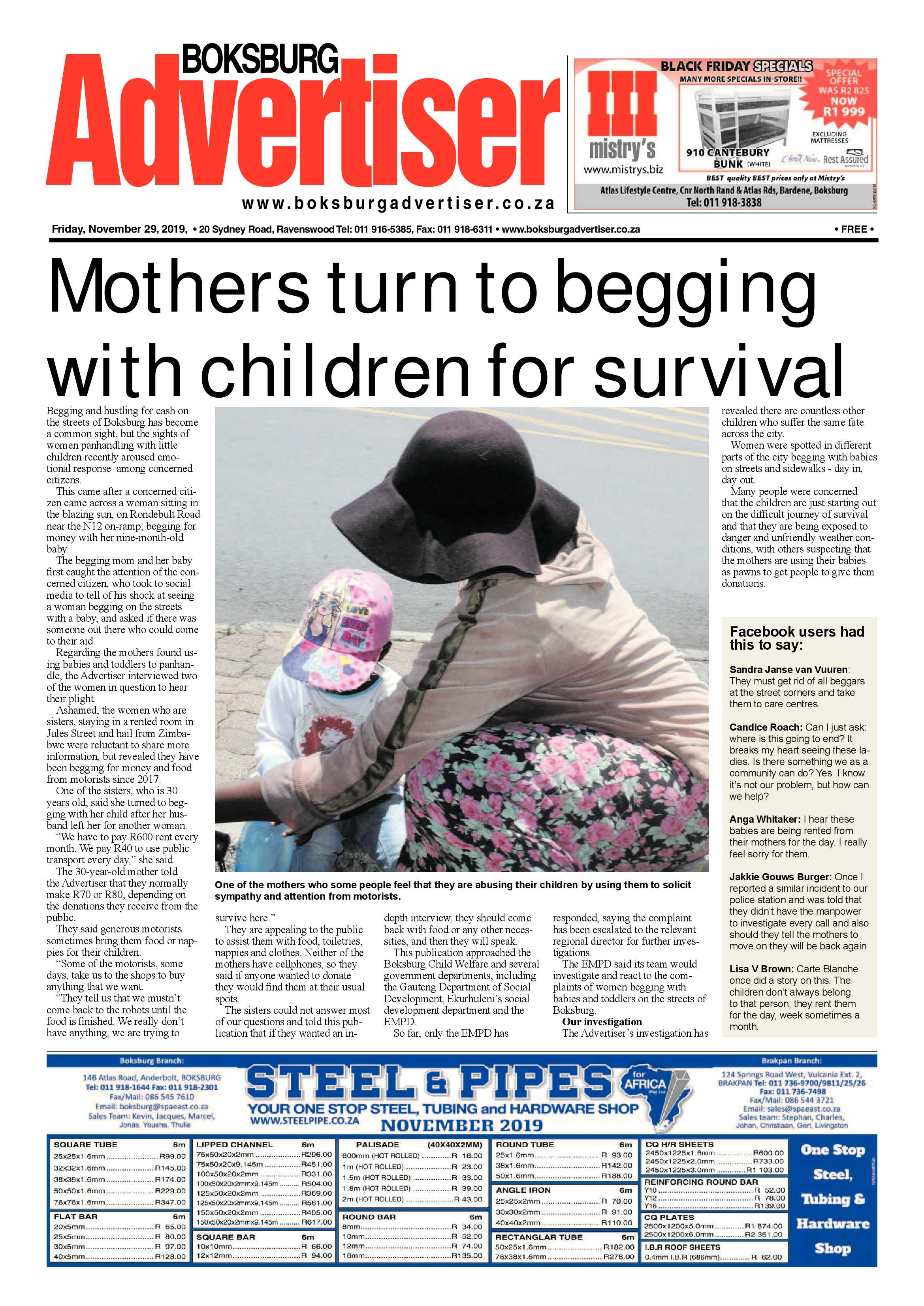 Boksburg Advertiser 26 November 2019 page 1