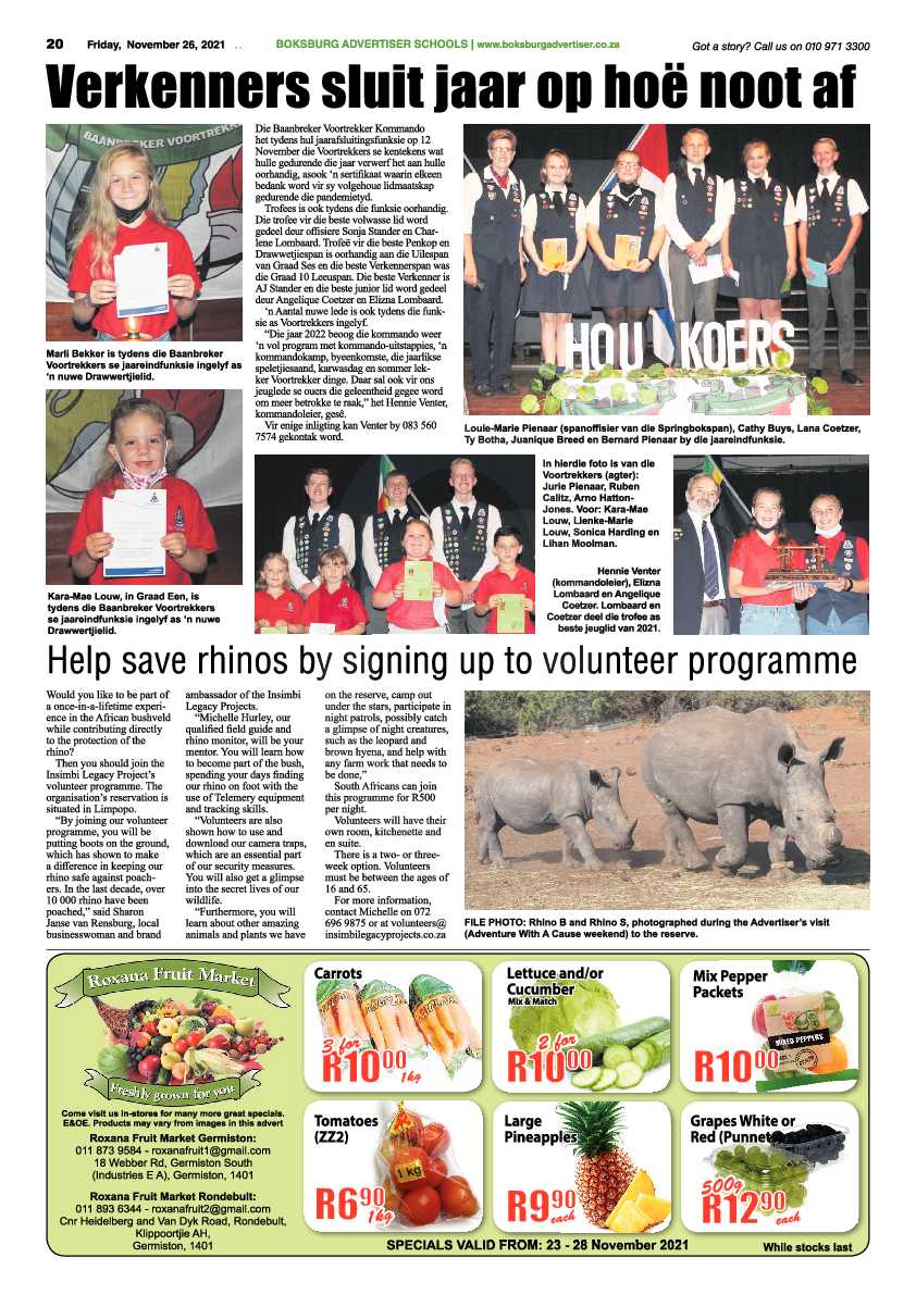 Boksburg Advertiser 26 November 2021 page 20