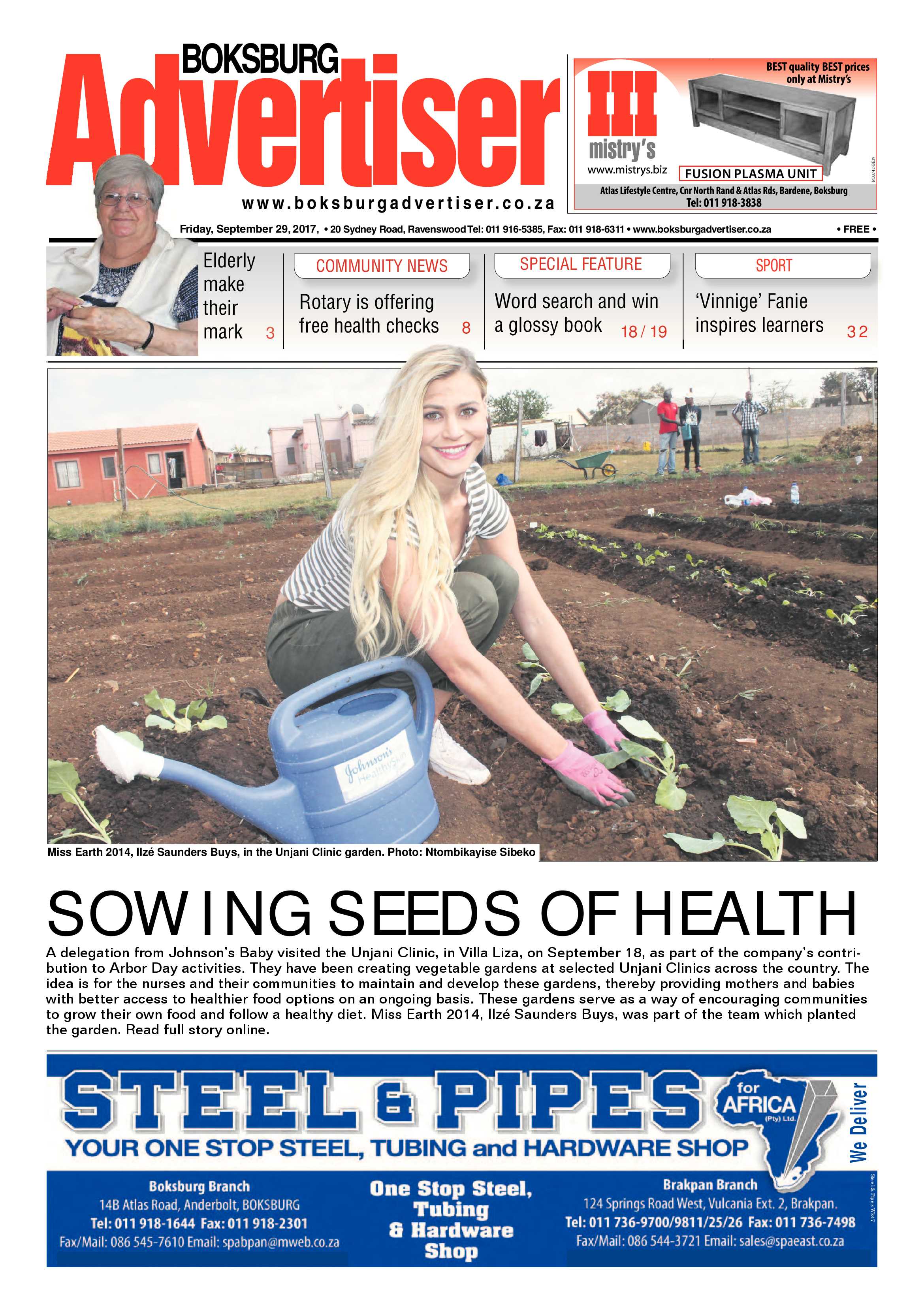 Boksburg Advertiser 26 September 2017 page 1