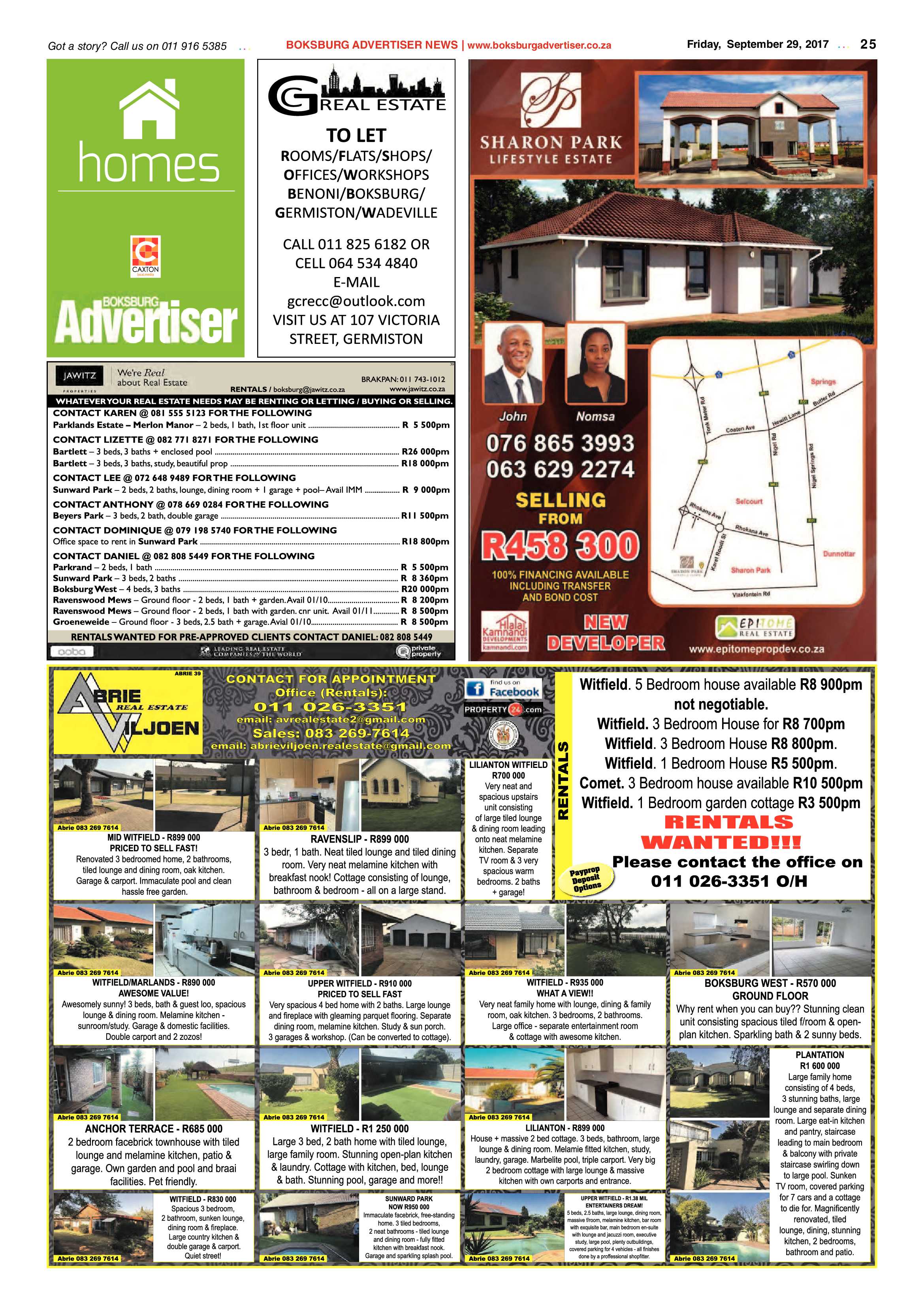 Boksburg Advertiser 26 September 2017 page 25