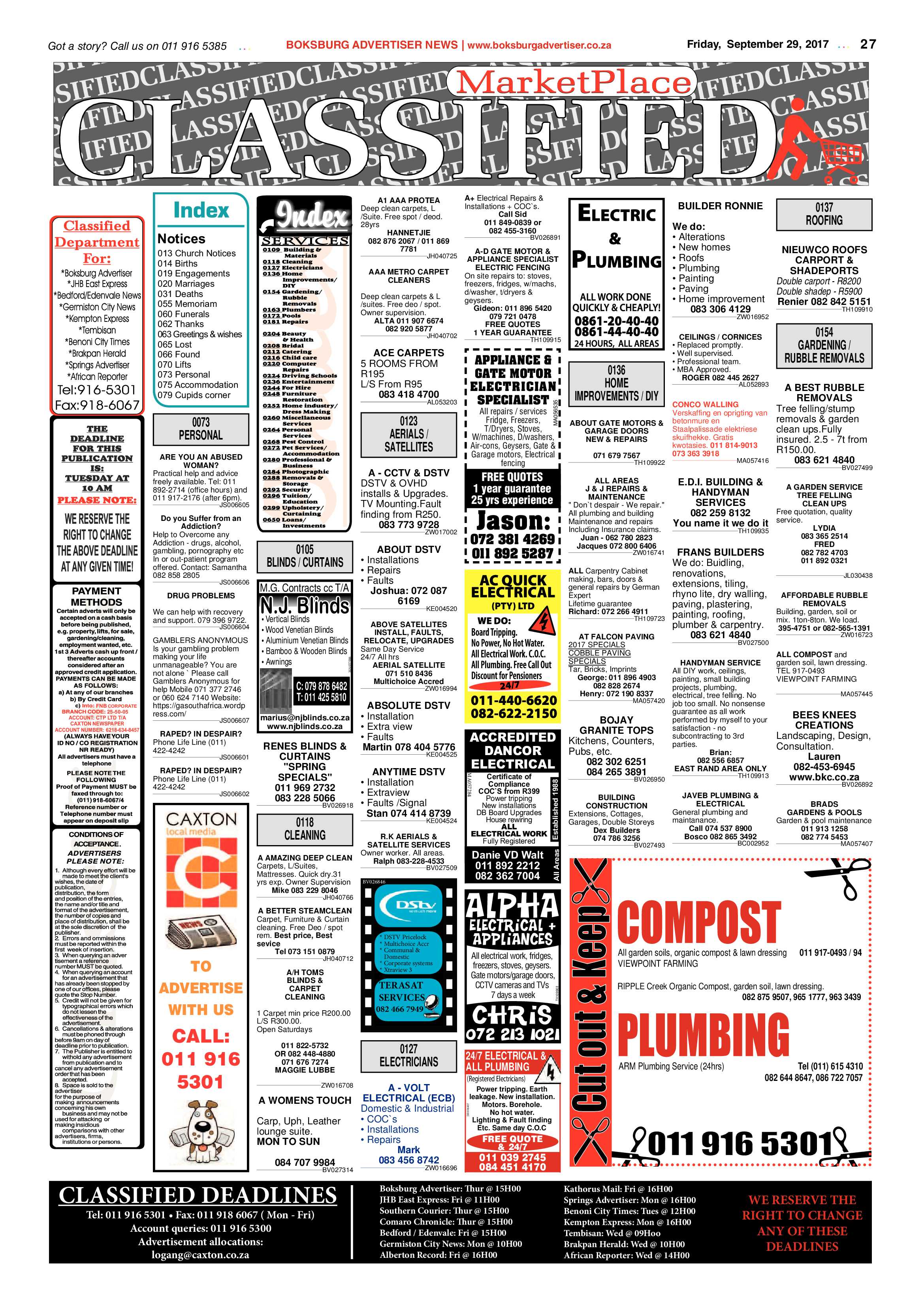 Boksburg Advertiser 26 September 2017 page 27