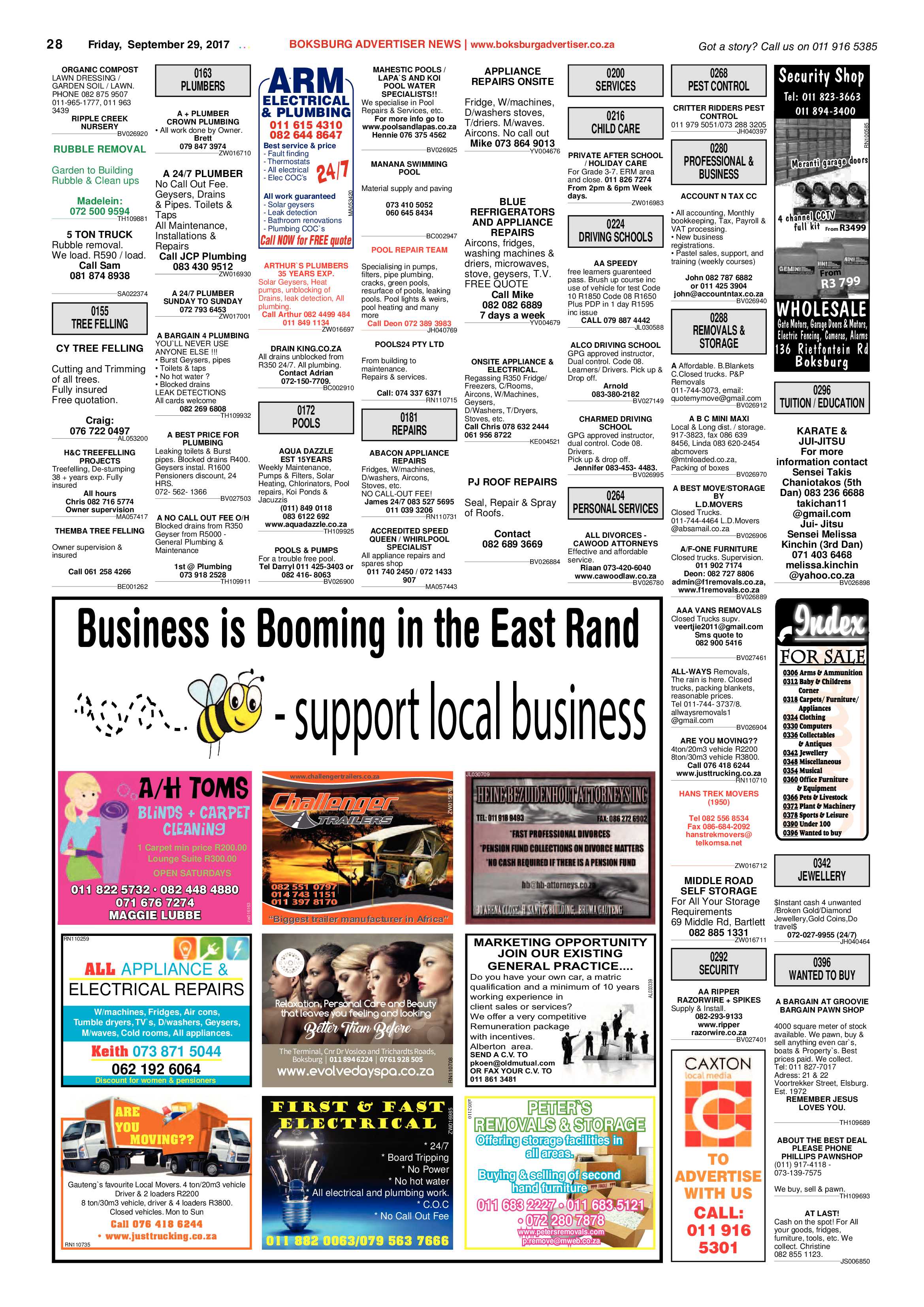 Boksburg Advertiser 26 September 2017 page 28