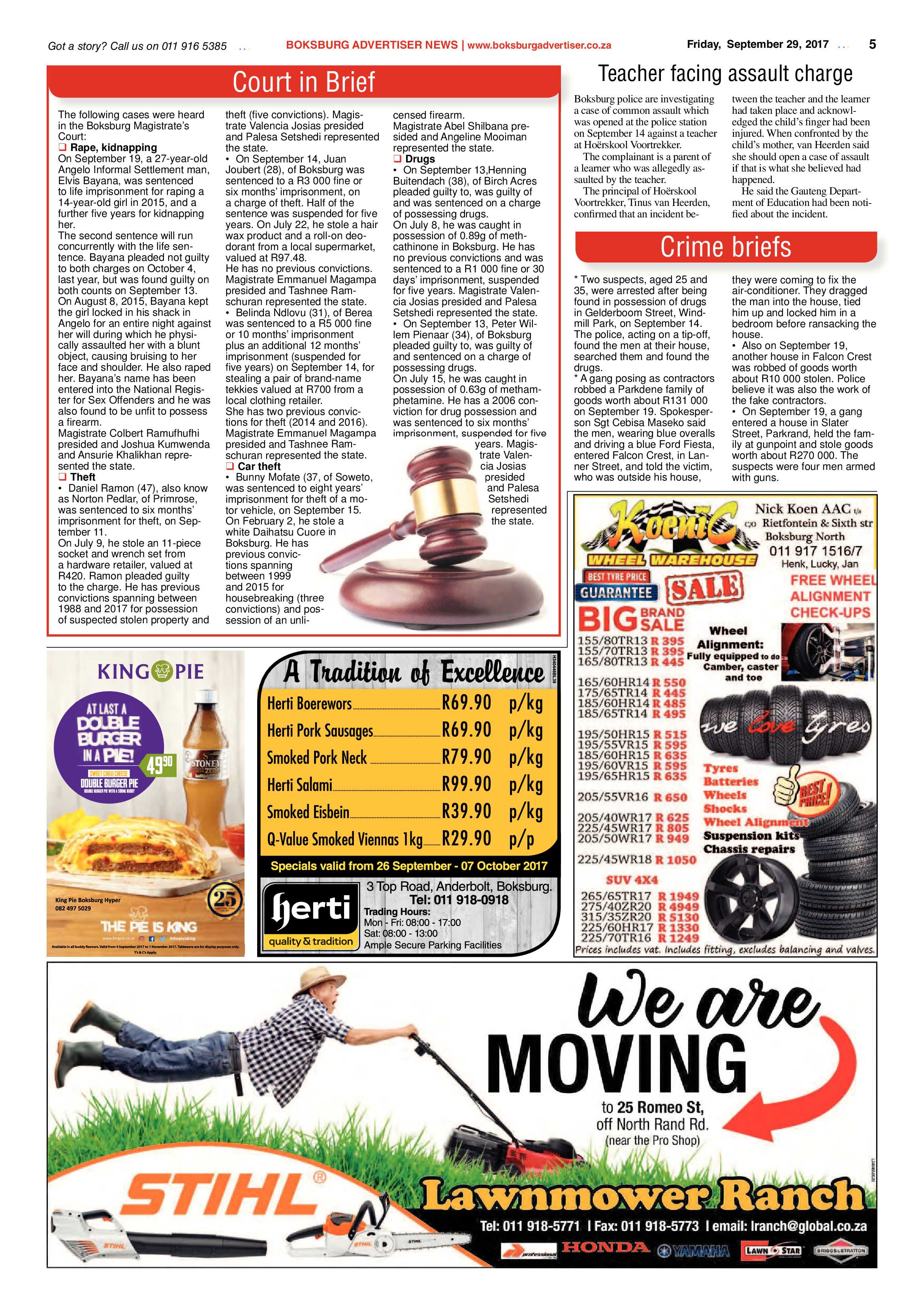 Boksburg Advertiser 26 September 2017 page 5