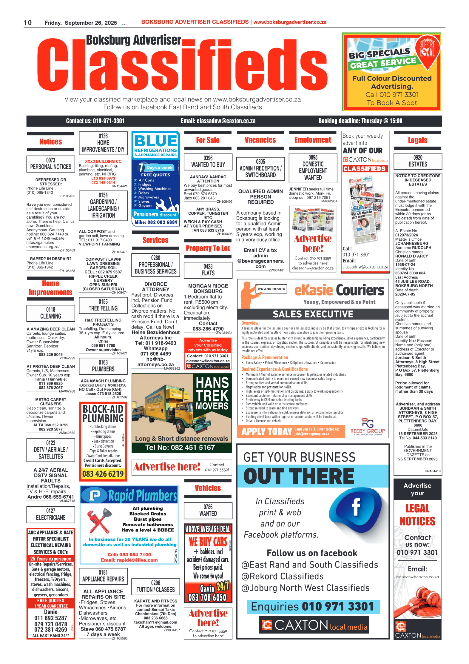 Boksburg Advertiser 26 September 2025 page 10