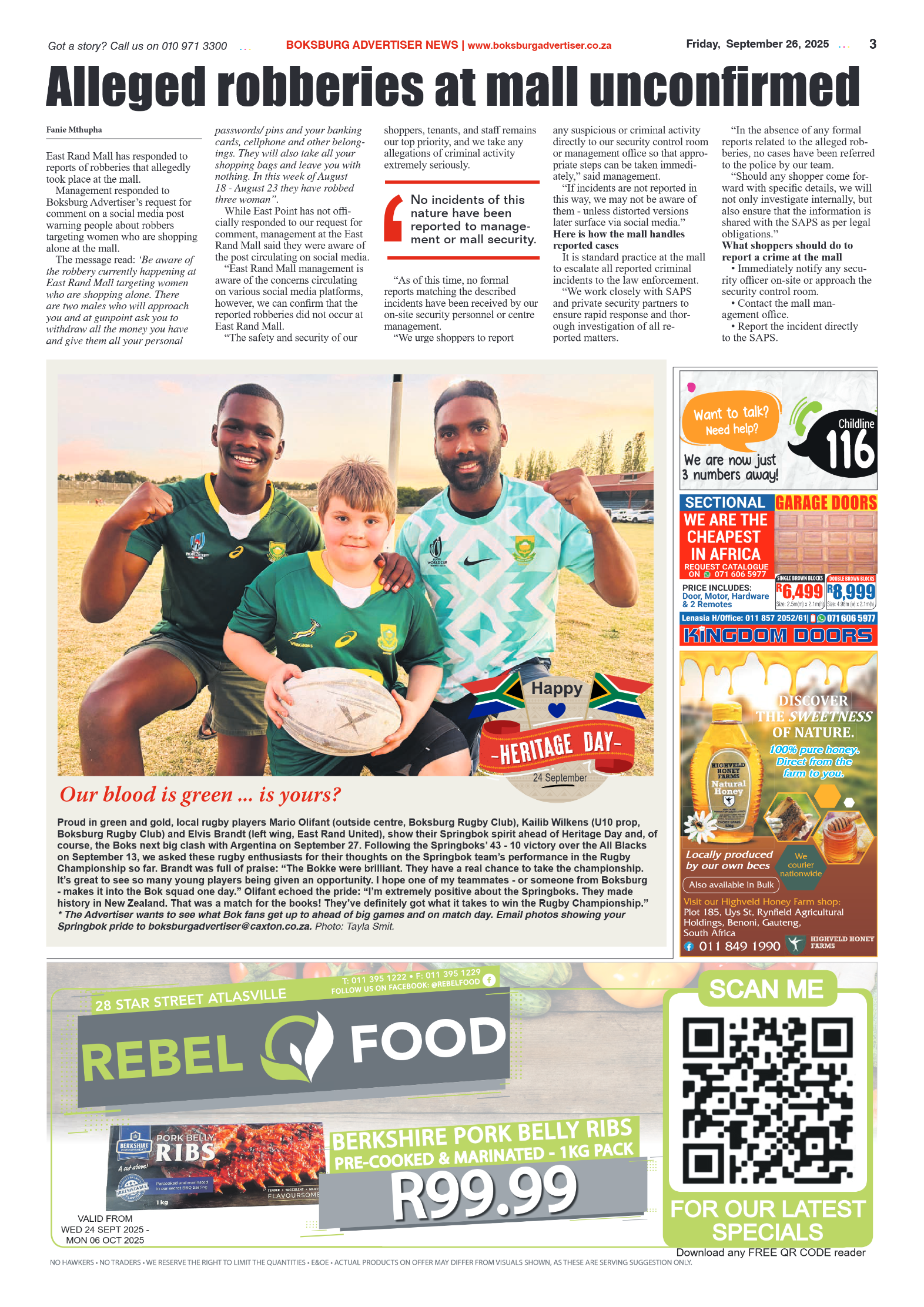 Boksburg Advertiser 26 September 2025 page 3
