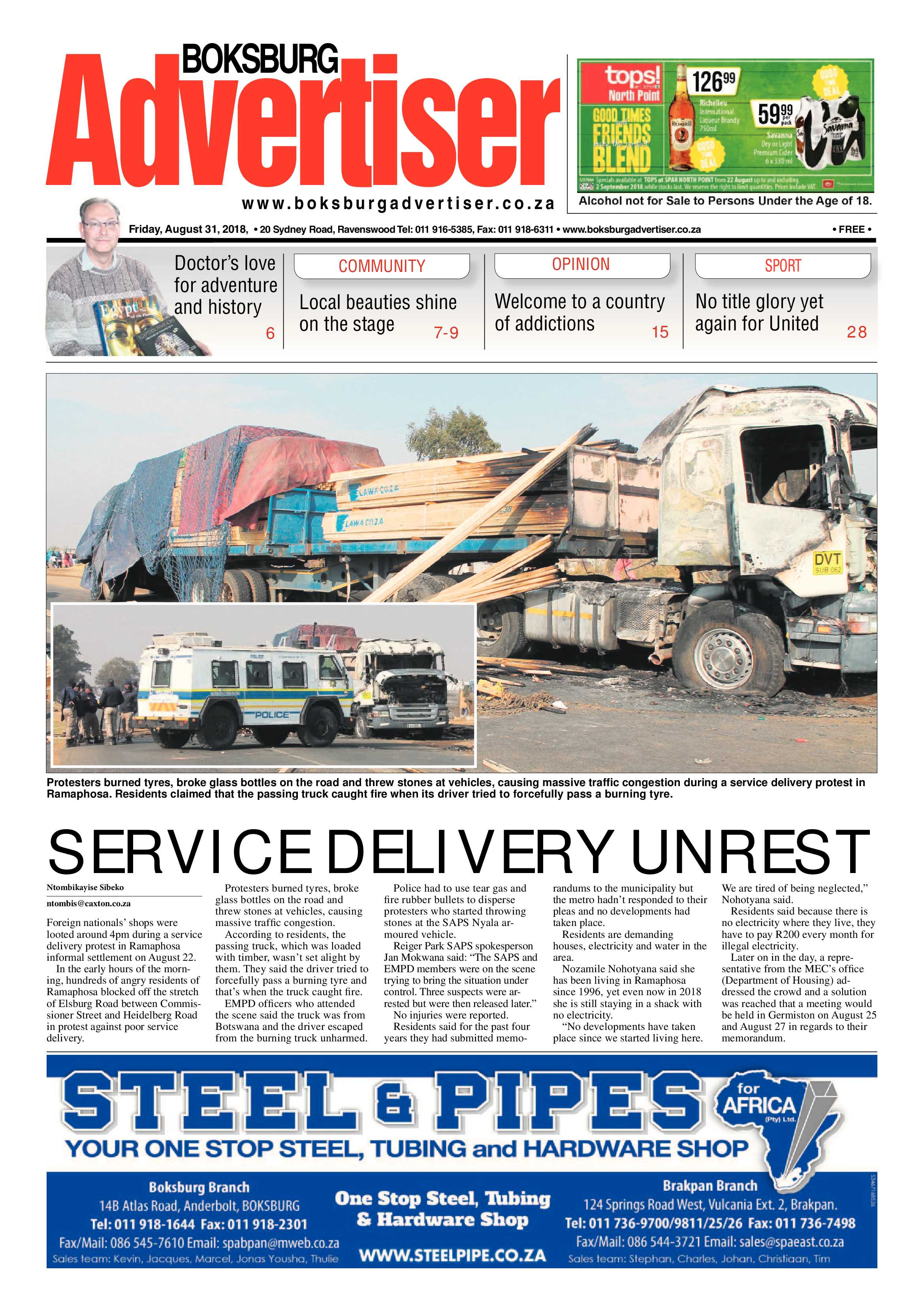 Boksburg Advertiser 28 August 2018 page 1