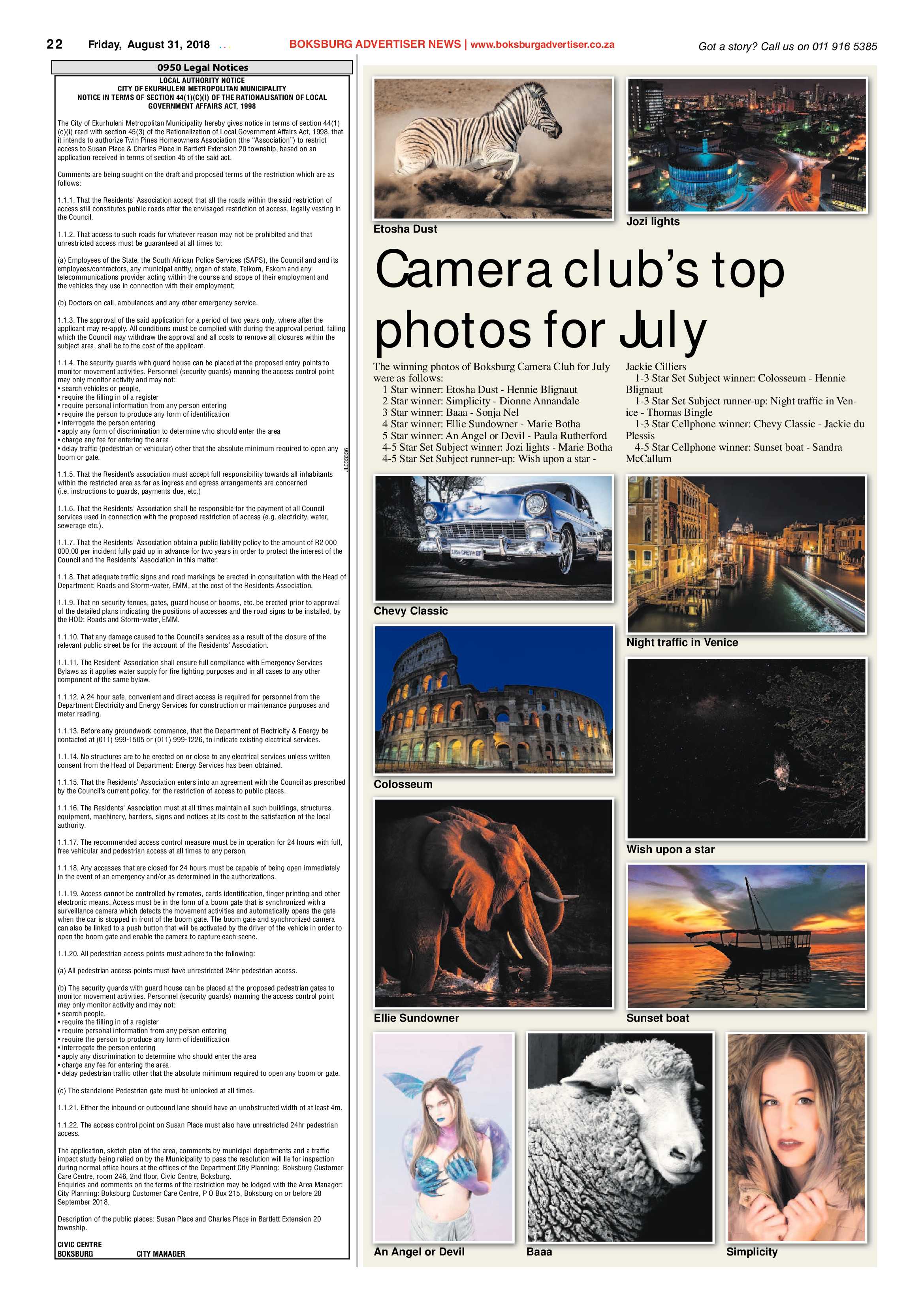 Boksburg Advertiser 28 August 2018 page 22