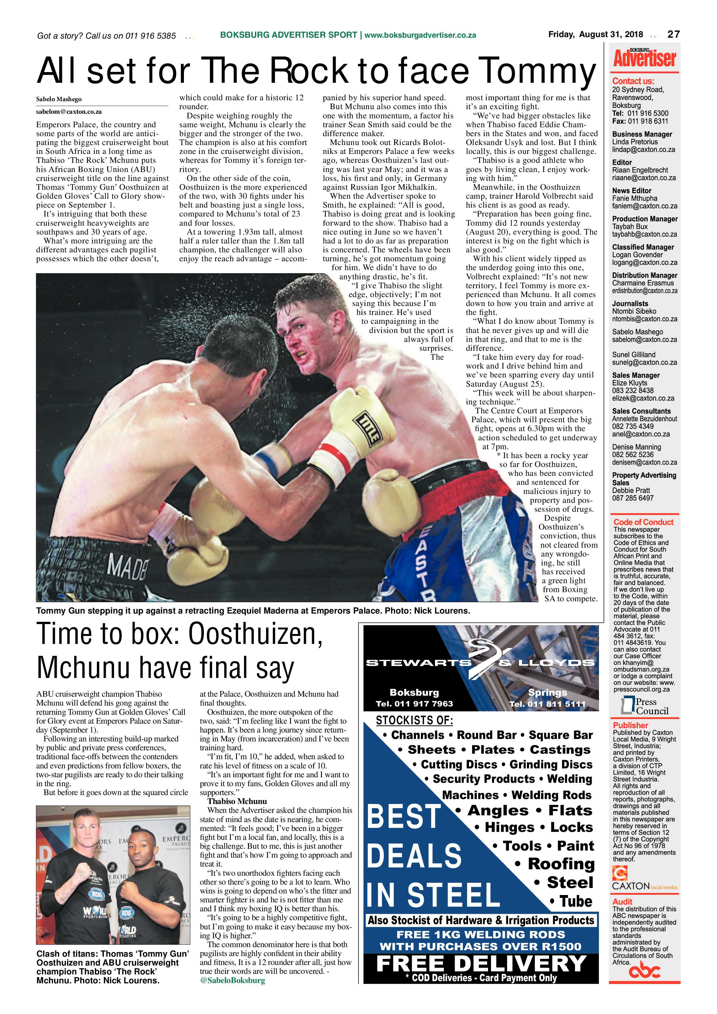 Boksburg Advertiser 28 August 2018 page 27
