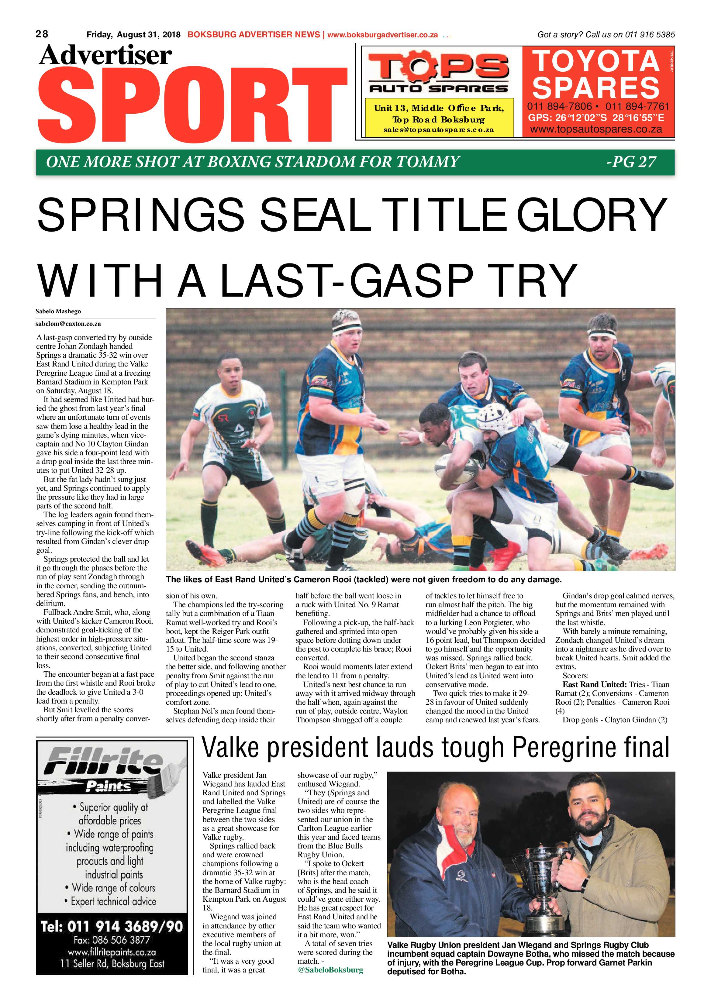 Boksburg Advertiser 28 August 2018 page 28